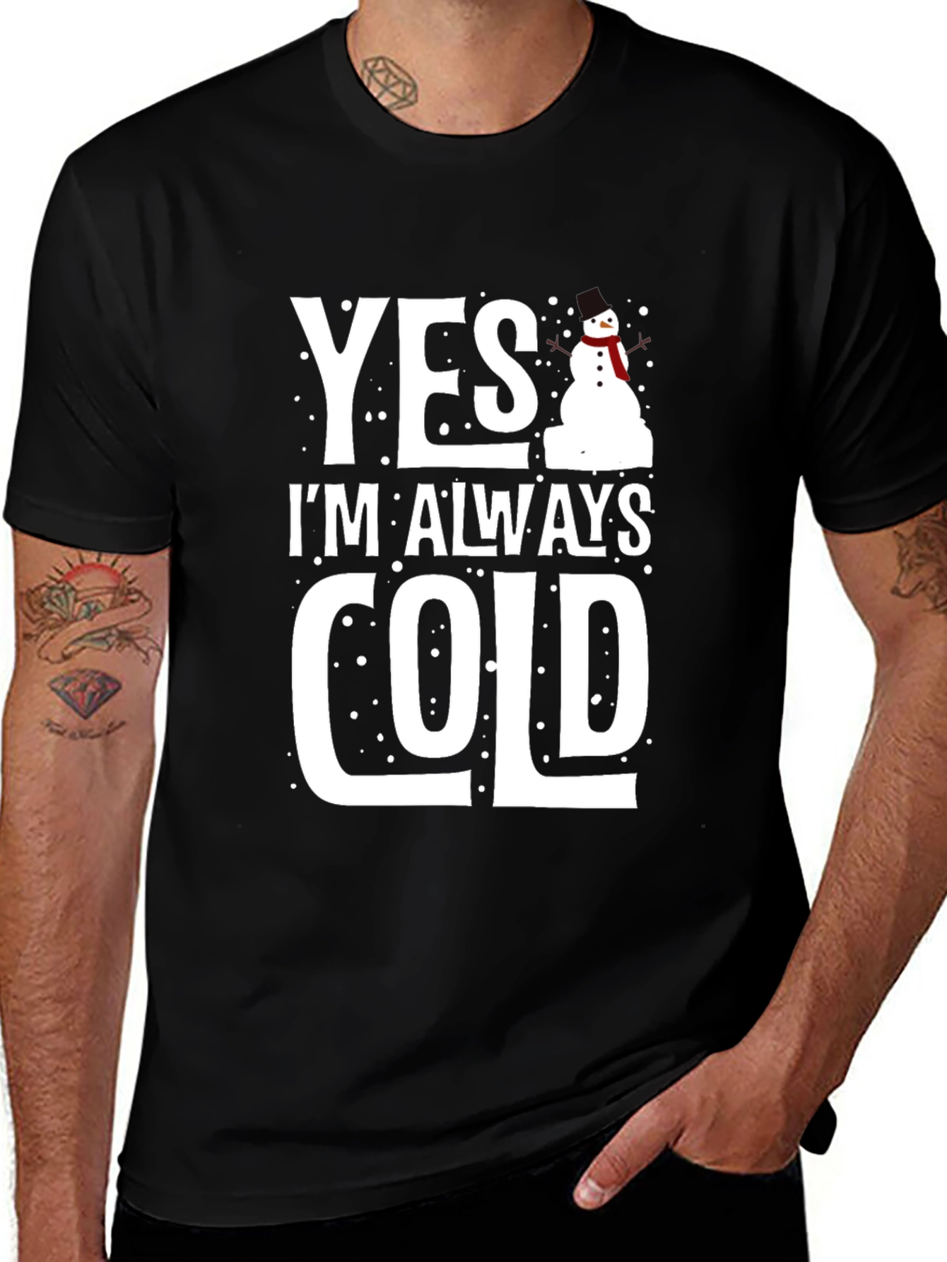Variant 14 of Yes I'm Always Cold Graphic Tee Shirt