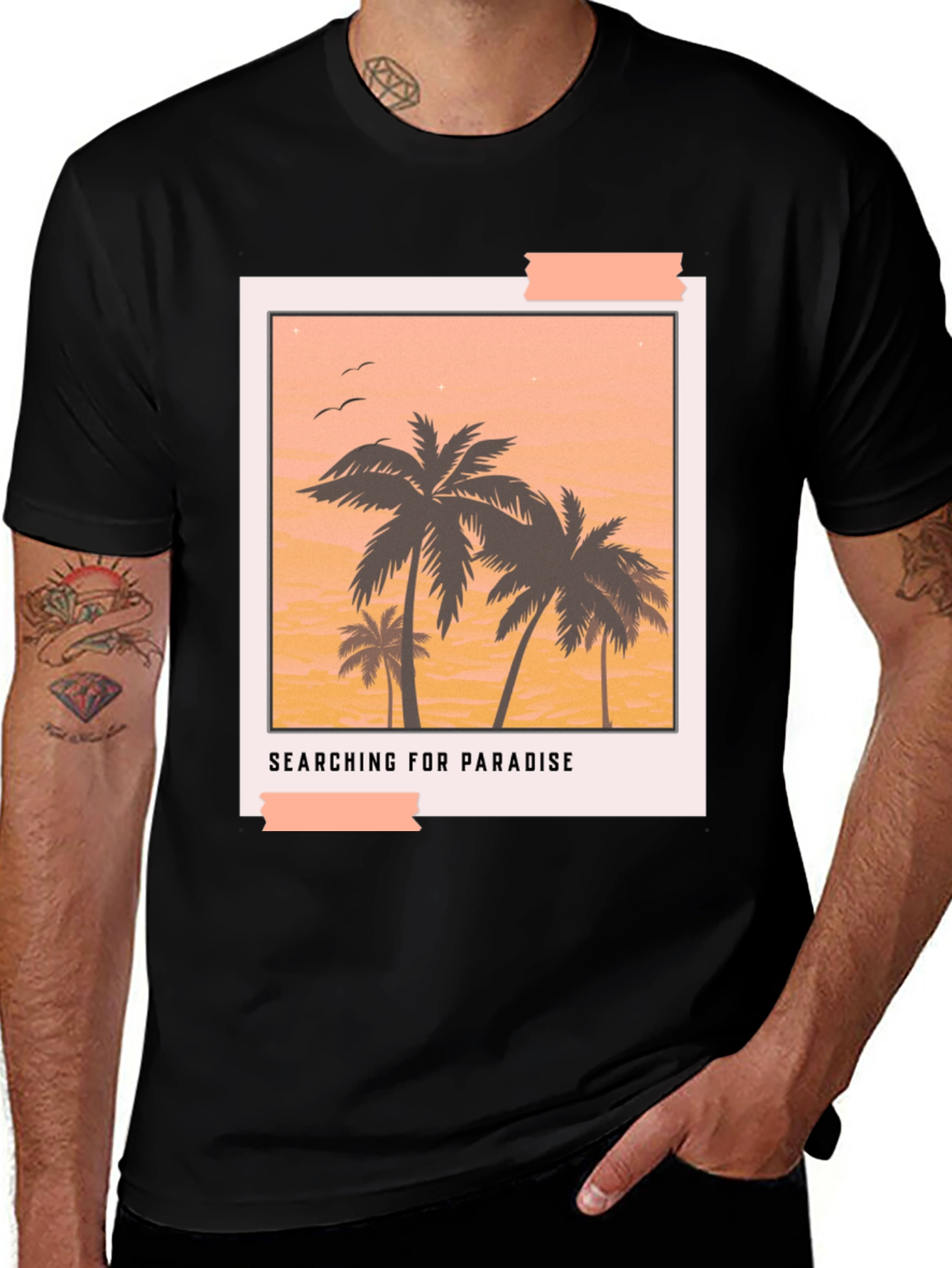 Variant 2 of Paradise Graphic Tee - Black Casual T-Shirt