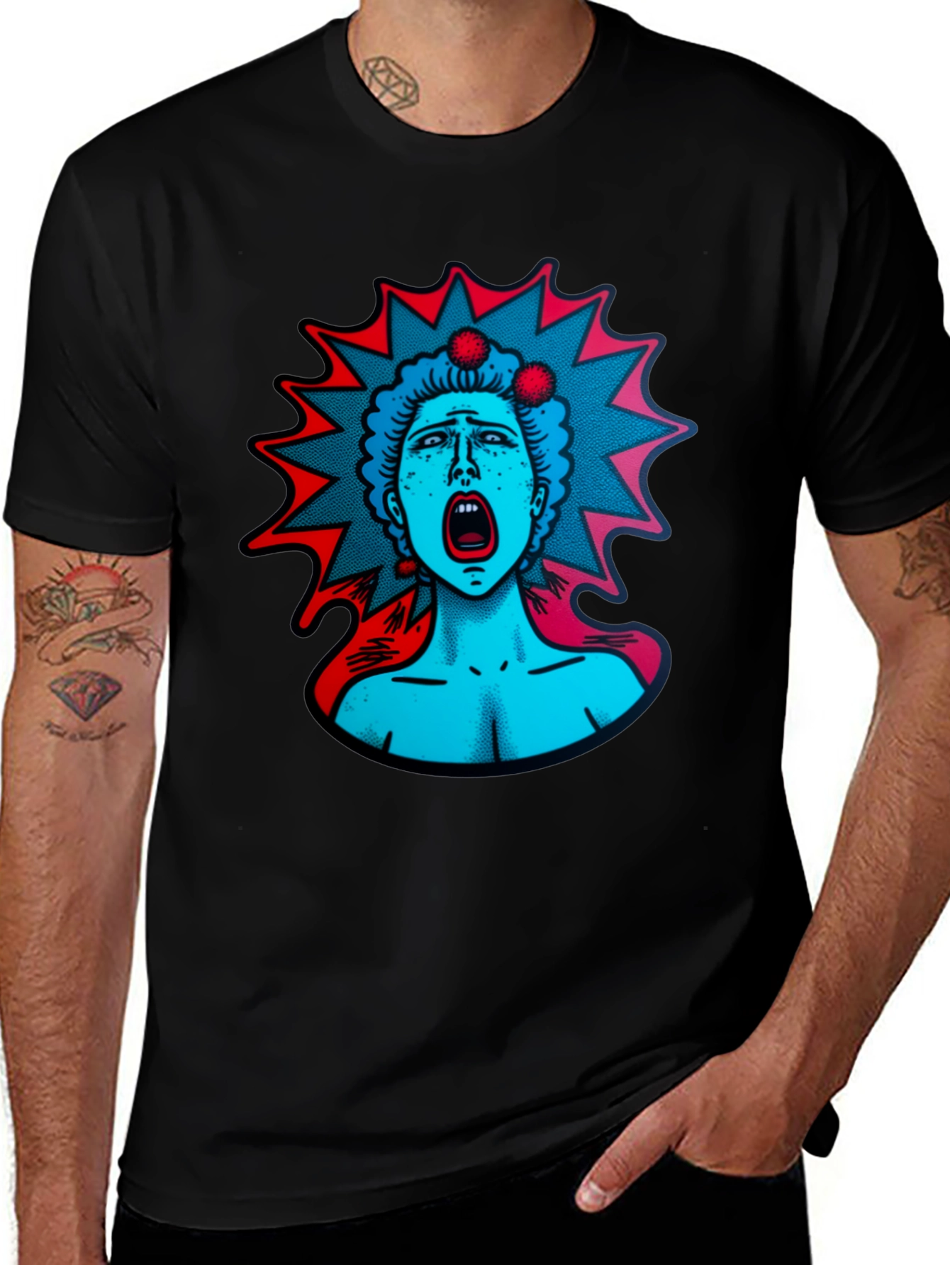 Variant 13 of Sci-Fi Cartoon Graphic Tee - Black