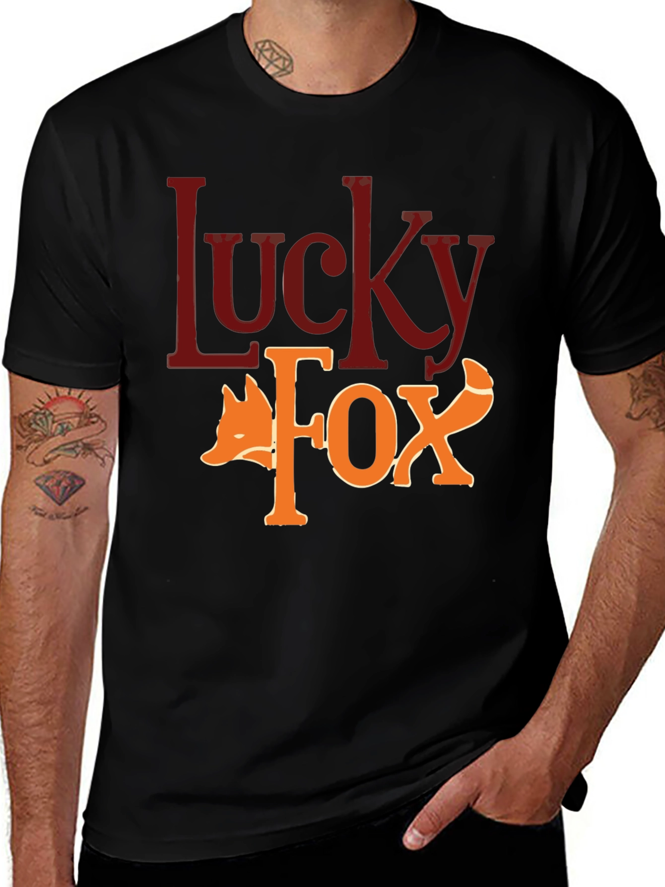 Variant 10 of Lucky Fox Graphic Tee - Stylish Men's T-Shirt