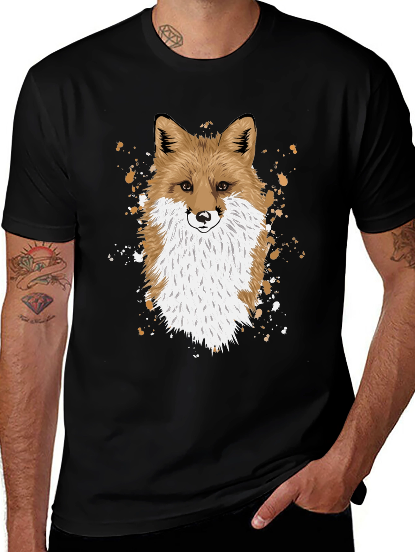 Variant 15 of Fox Graphic Print T-Shirt - Stylish Animal Design