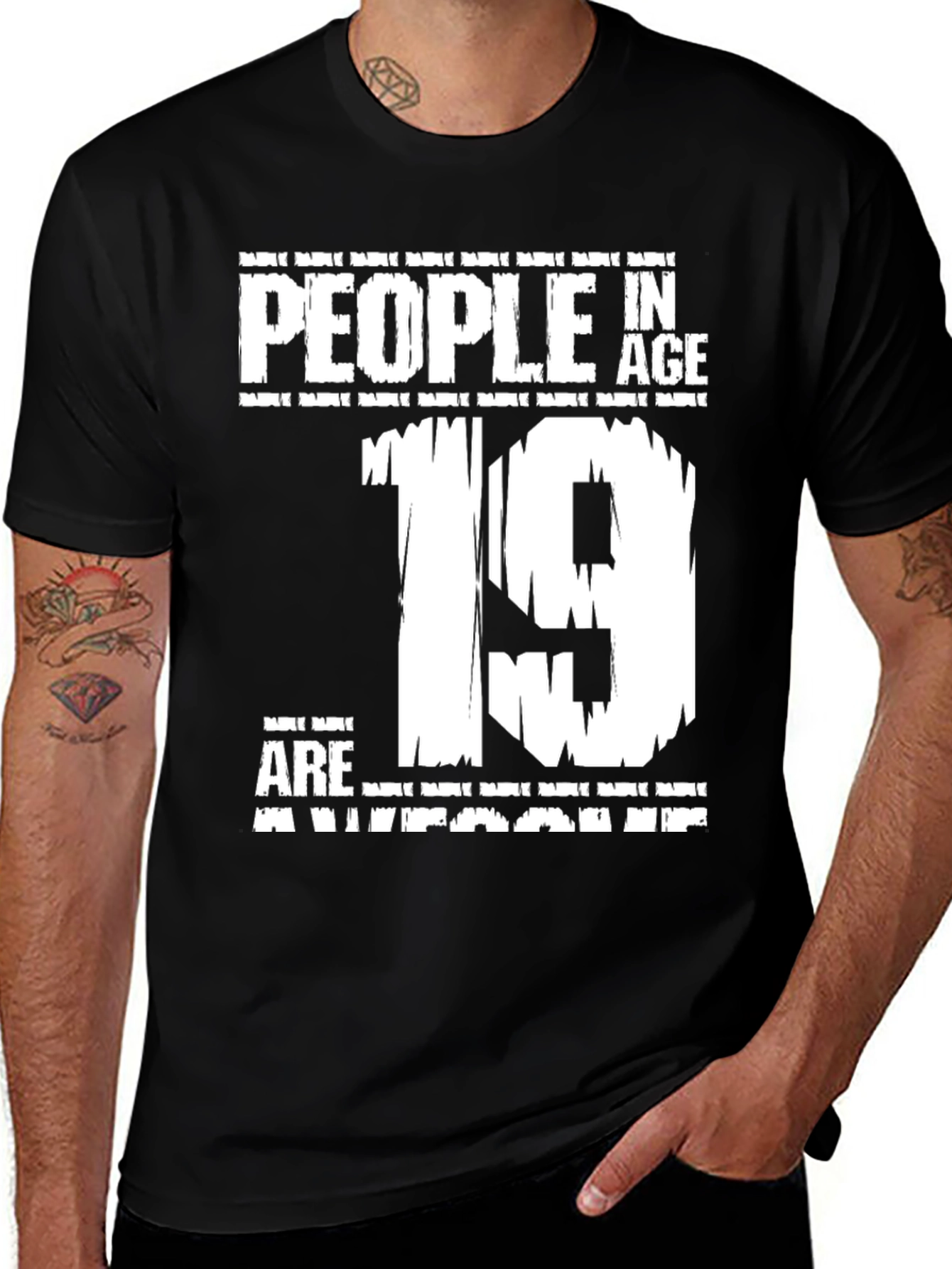 Variant 10 of Awesome 19 Year Olds Black T-Shirt