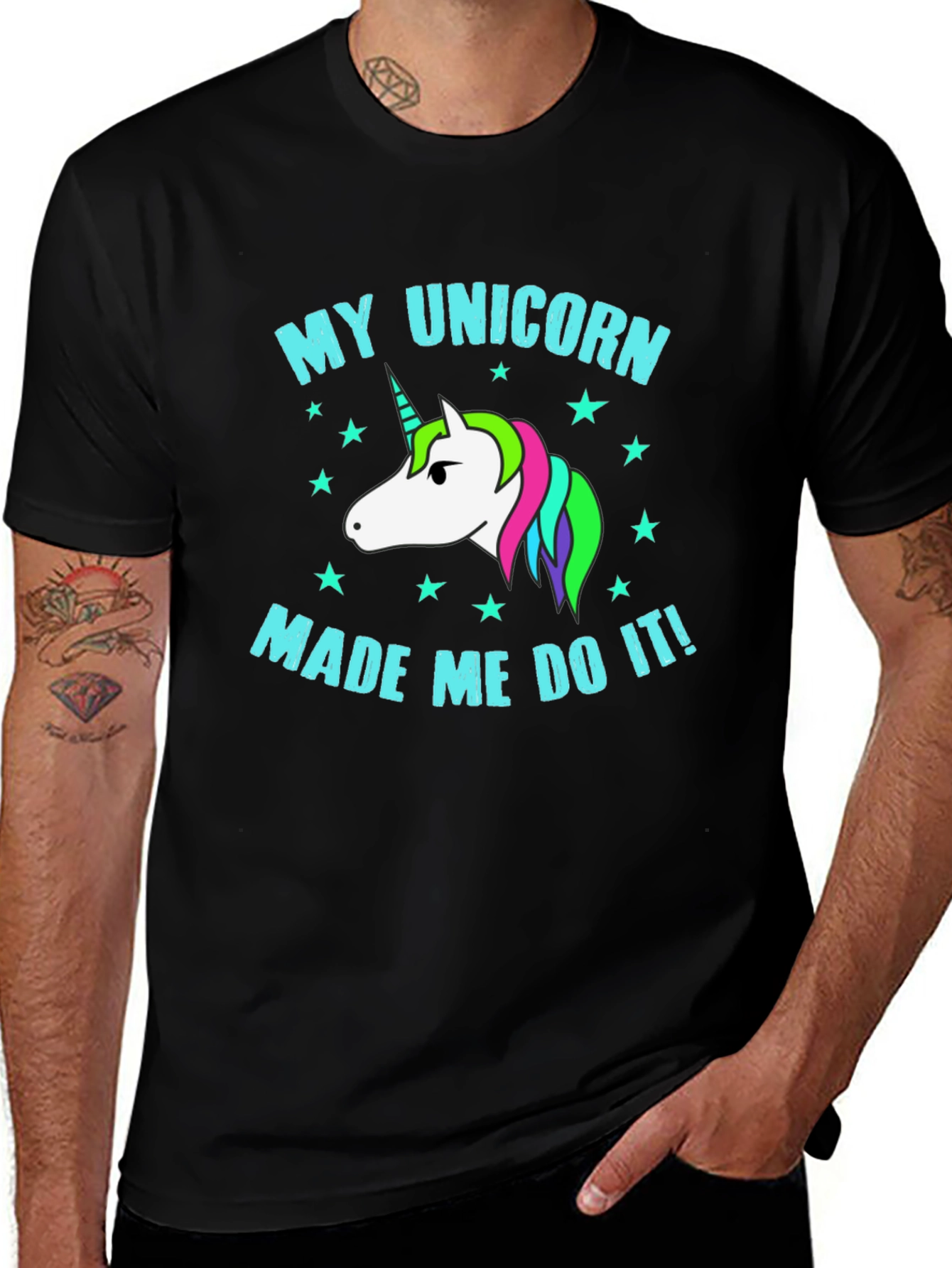 Variant 25 of My Unicorn Made Me Do It T-Shirt Black Cotton