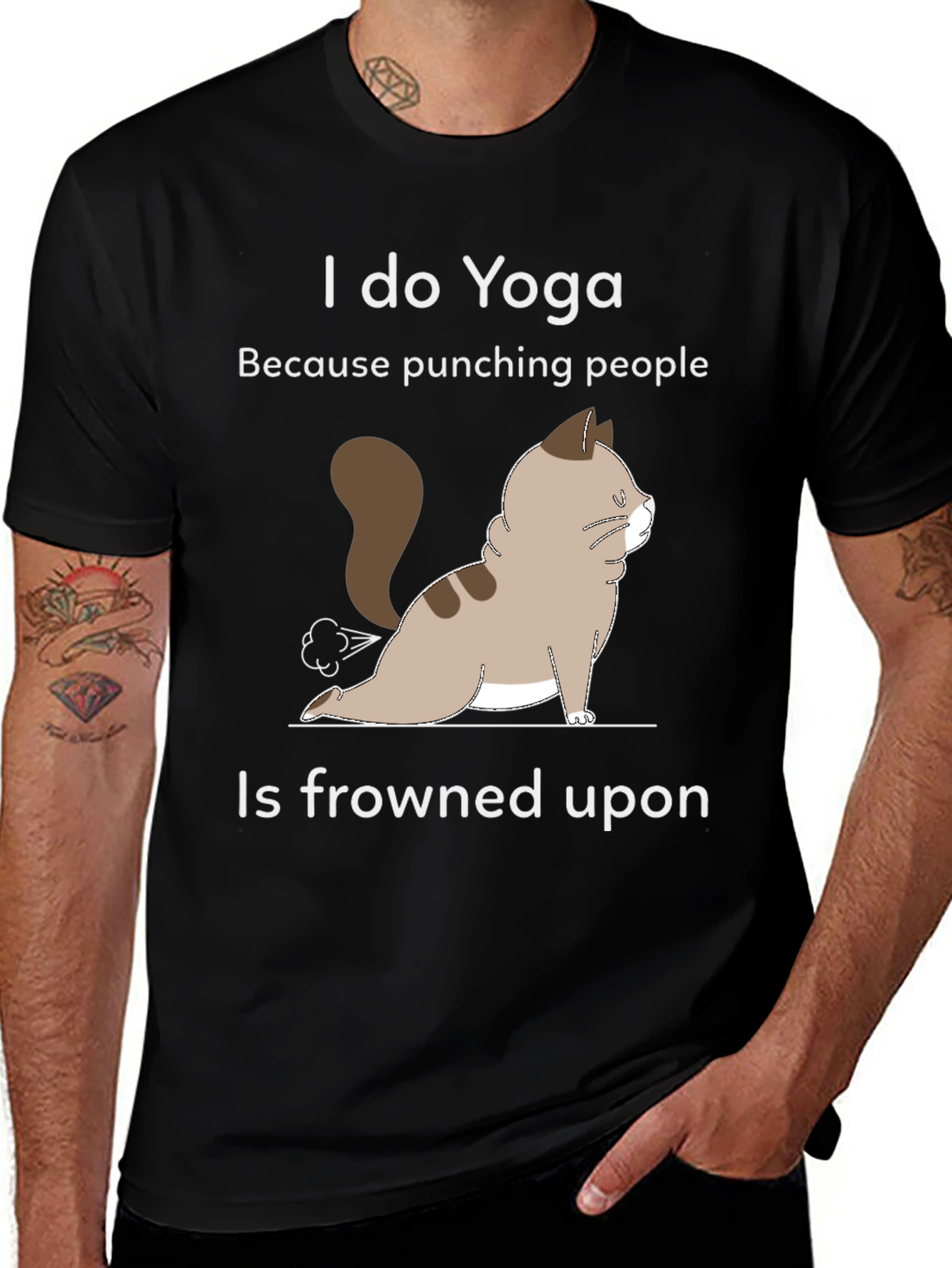 Variant 5 of Yoga Cat Funny Graphic Tee