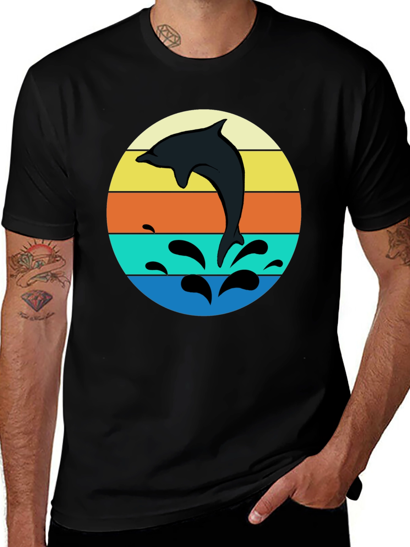 Variant 12 of Retro Dolphin T-Shirt - Vintage Style Graphic Tee