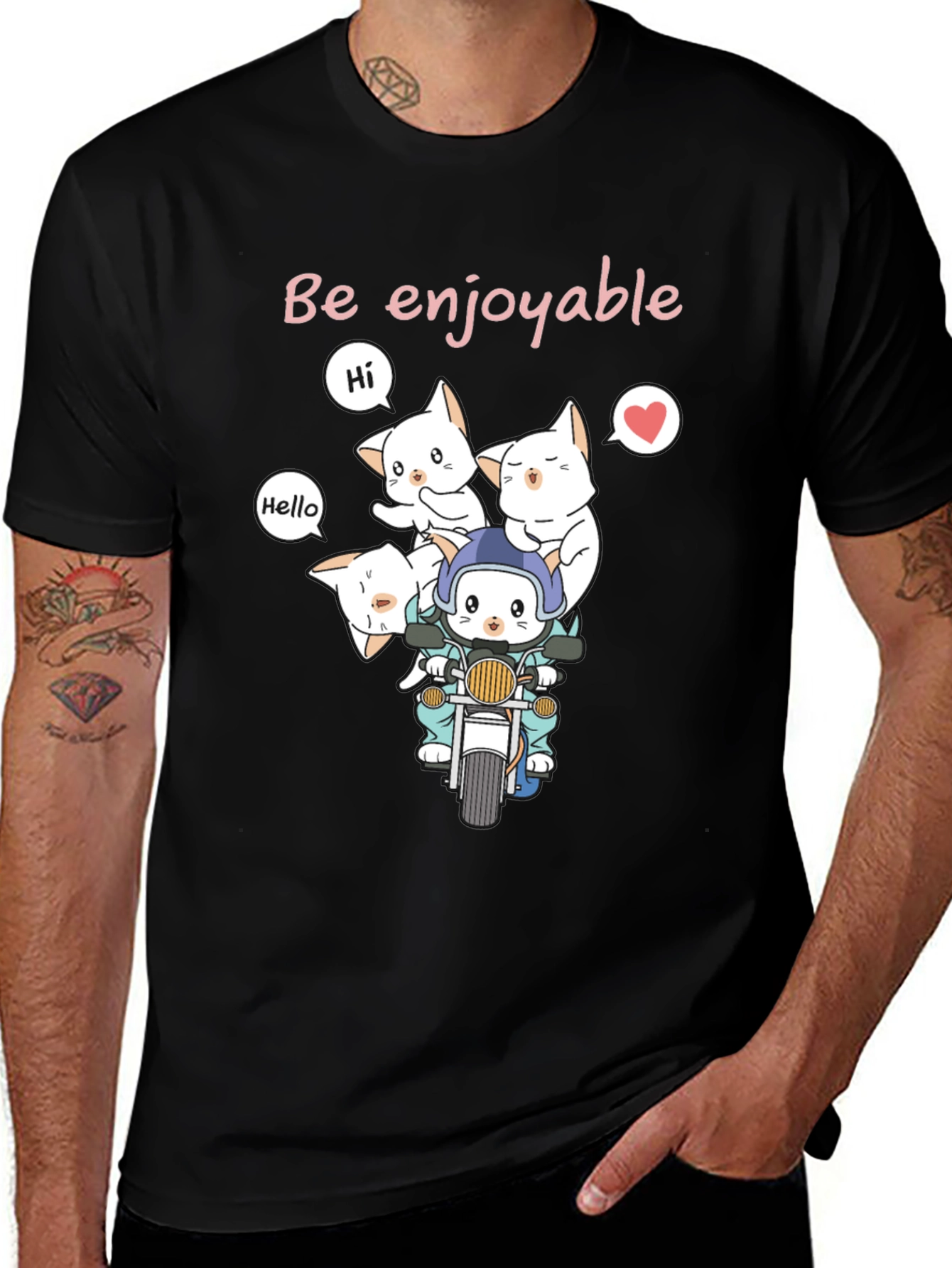 Variant 10 of Cute Cats on Motorcycle Graphic T-Shirt
