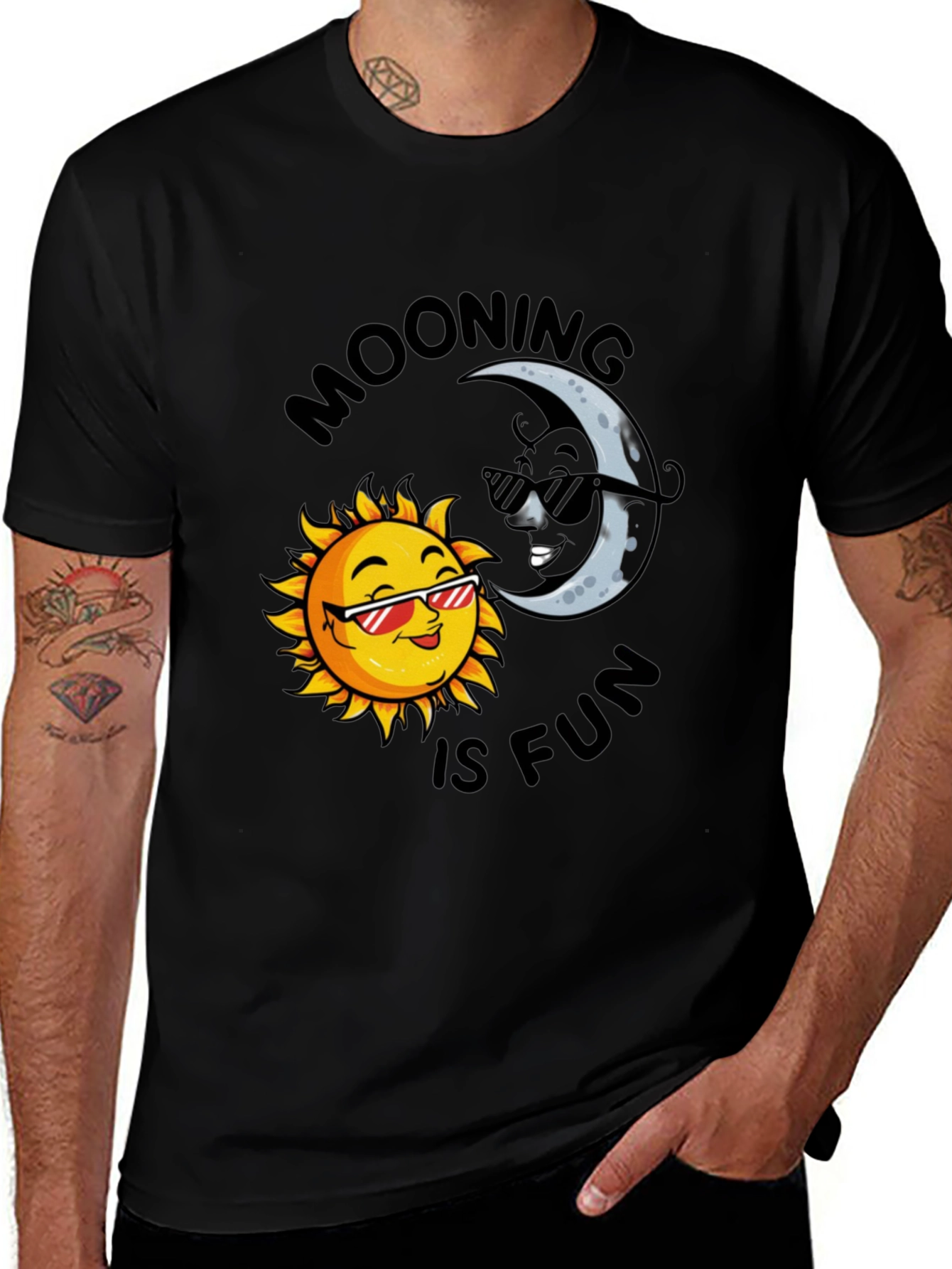 Variant 8 of Funny Mooning is Fun Graphic T-Shirt