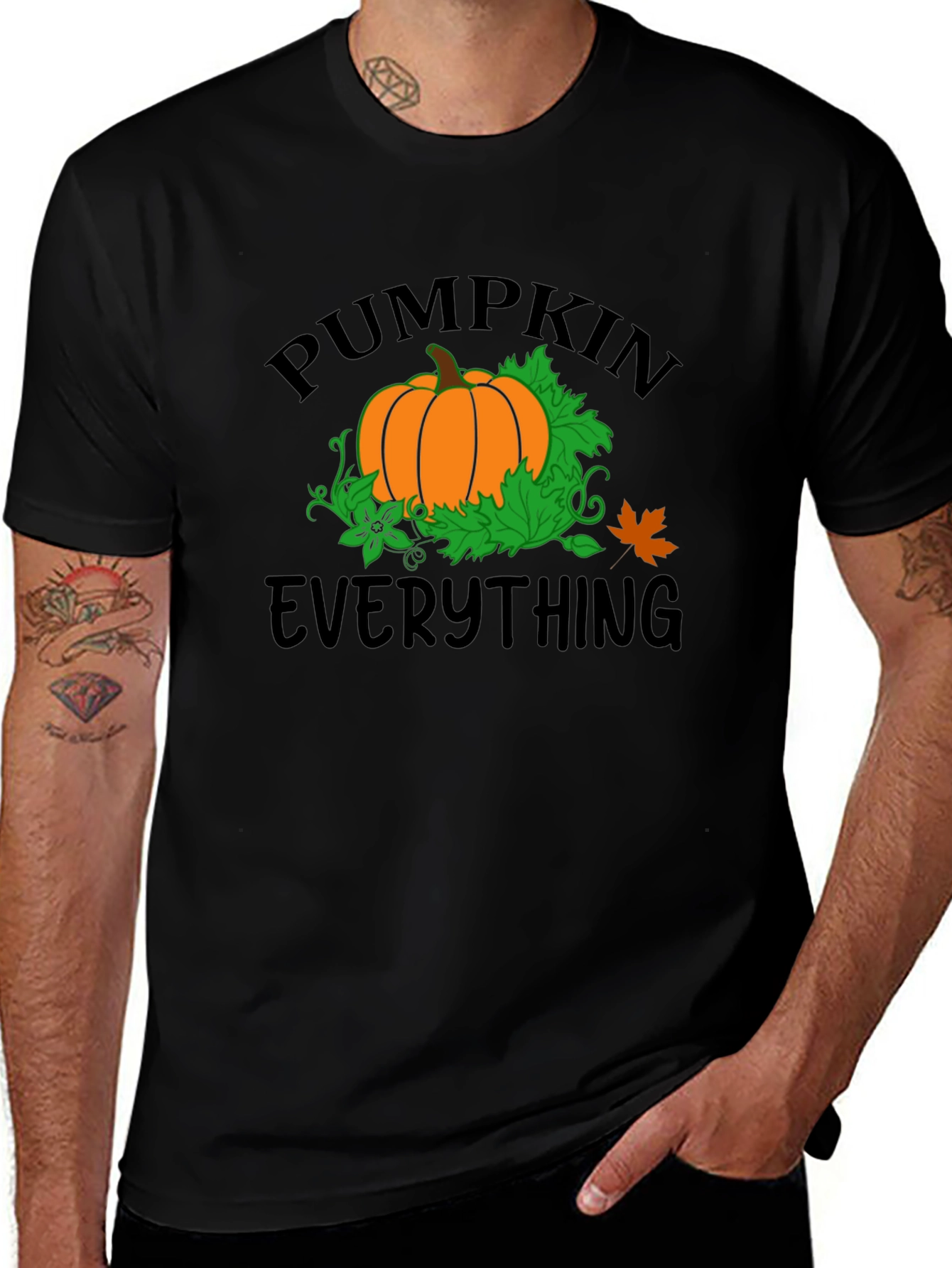 Variant 11 of Pumpkin Everything Black T-Shirt Fall Design