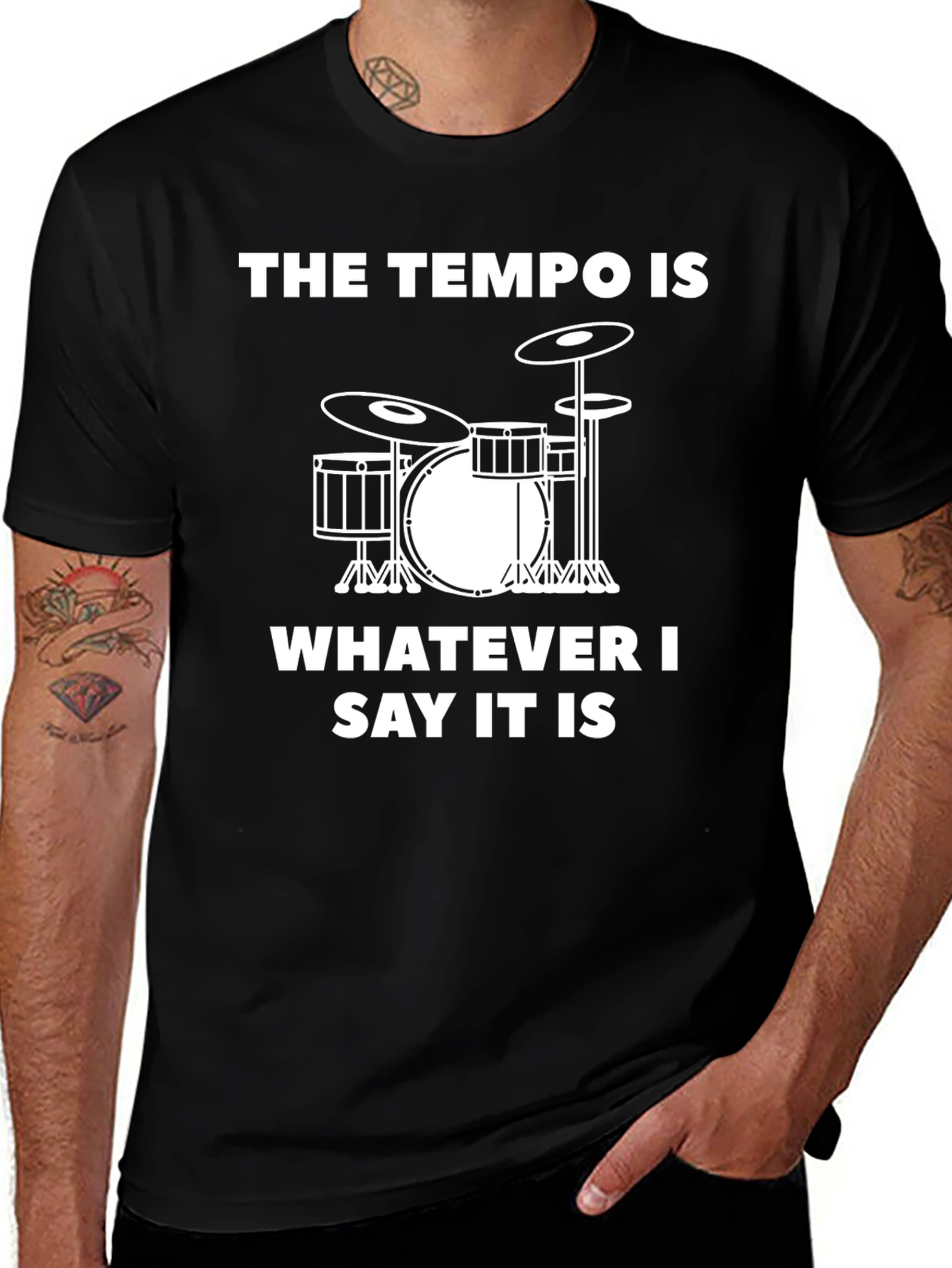Variant 20 of The Tempo Is T-Shirt - Drummer Tee
