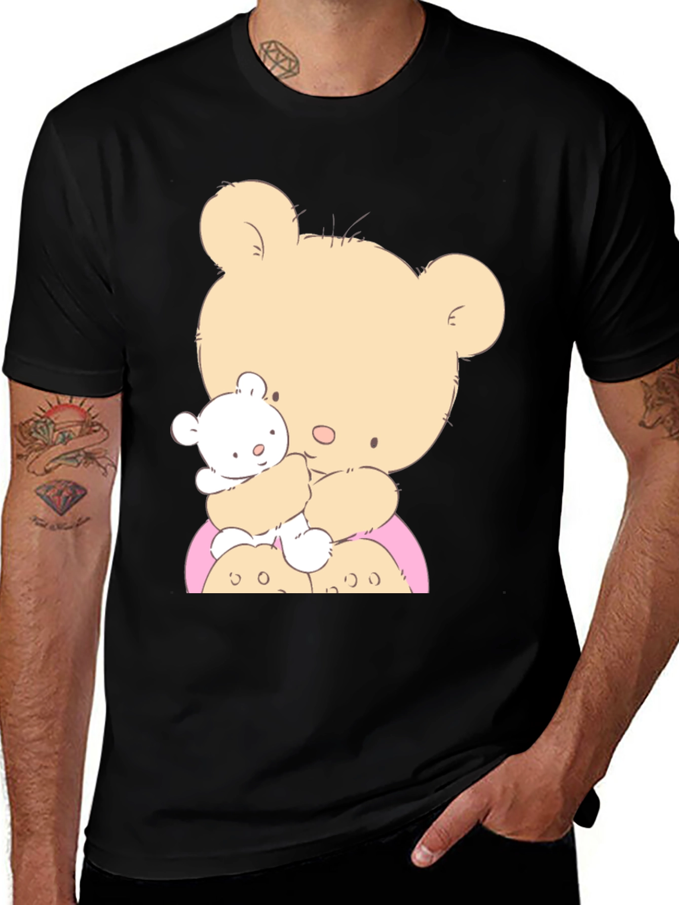 Variant 29 of Cute Bear Hug T-Shirt - Cartoon Graphic Tee