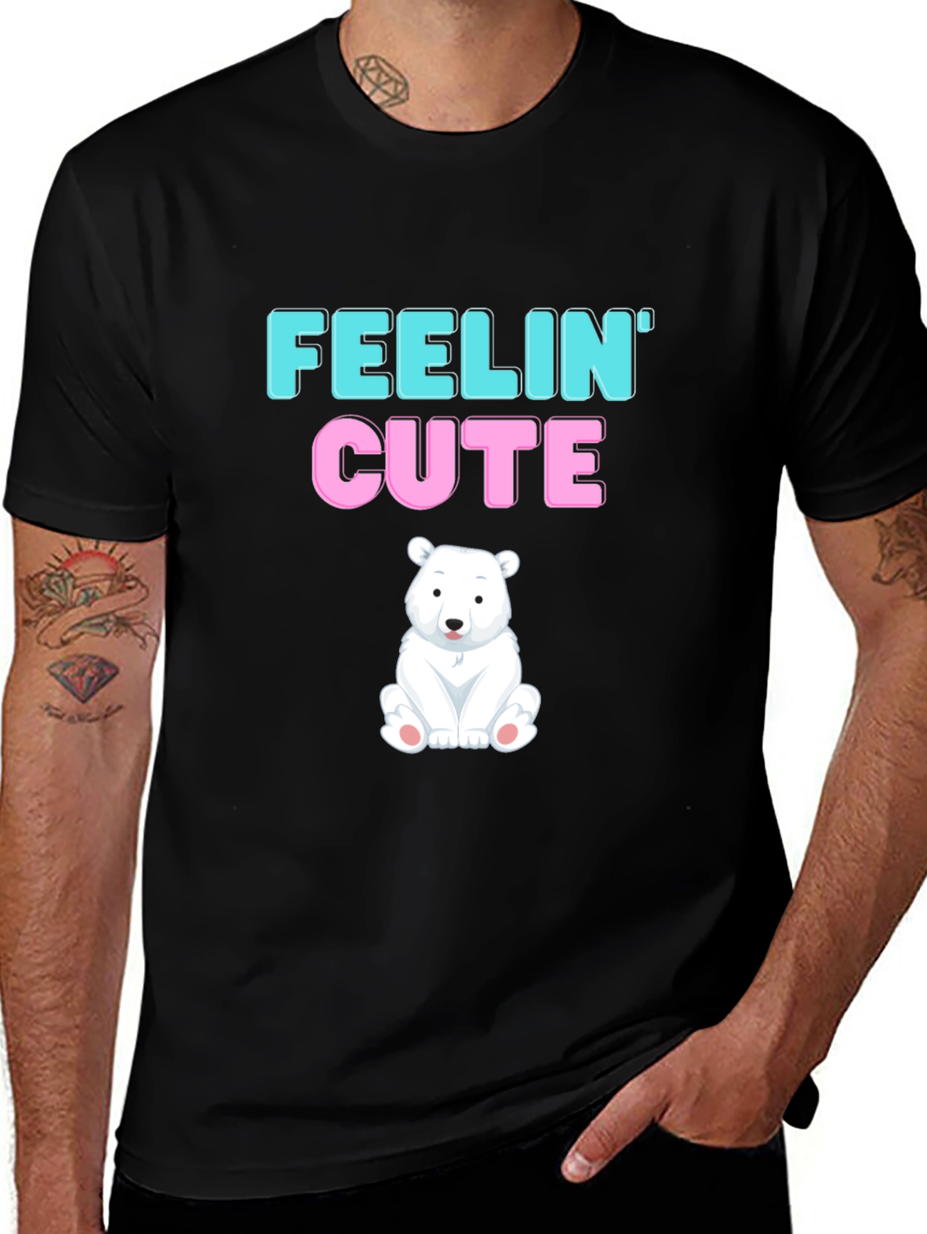 Variant 21 of Feelin' Cute Polar Bear Graphic T-Shirt