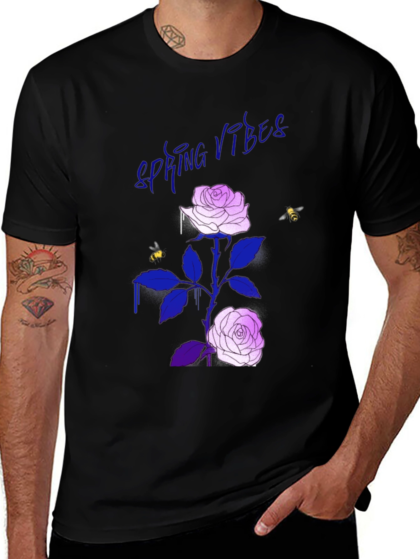 Spring Vibes Rose Graphic T-Shirt