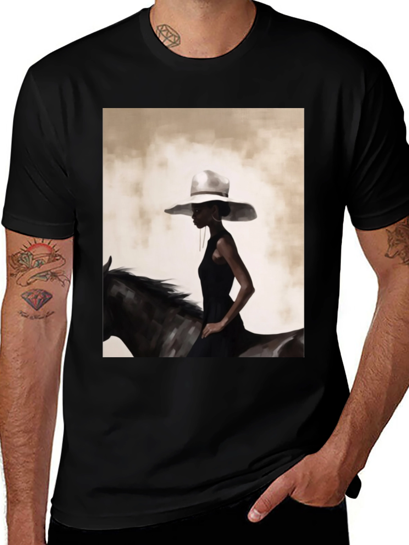 Variant 12 of Elegant Woman on Horseback Graphic Tee