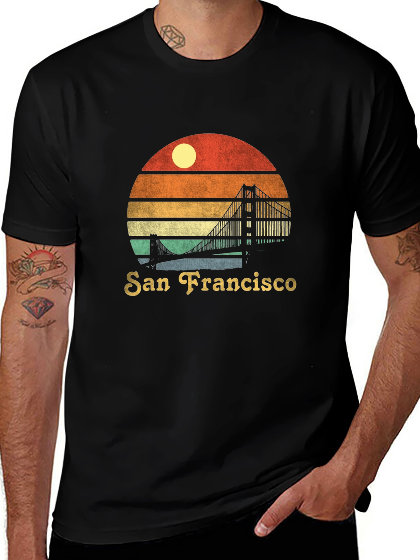 Variant 5 of San Francisco Bridge Sunset Graphic Tee