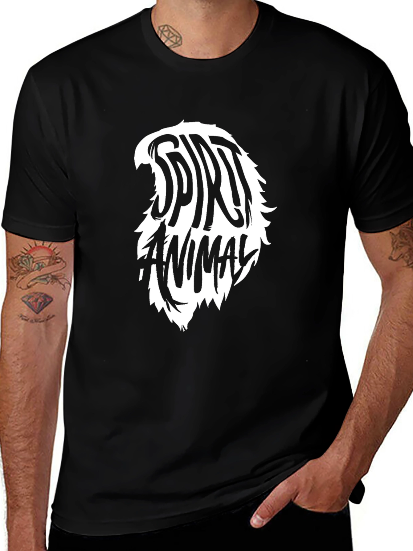Black Spirit Animal Graphic Tee - Black main image