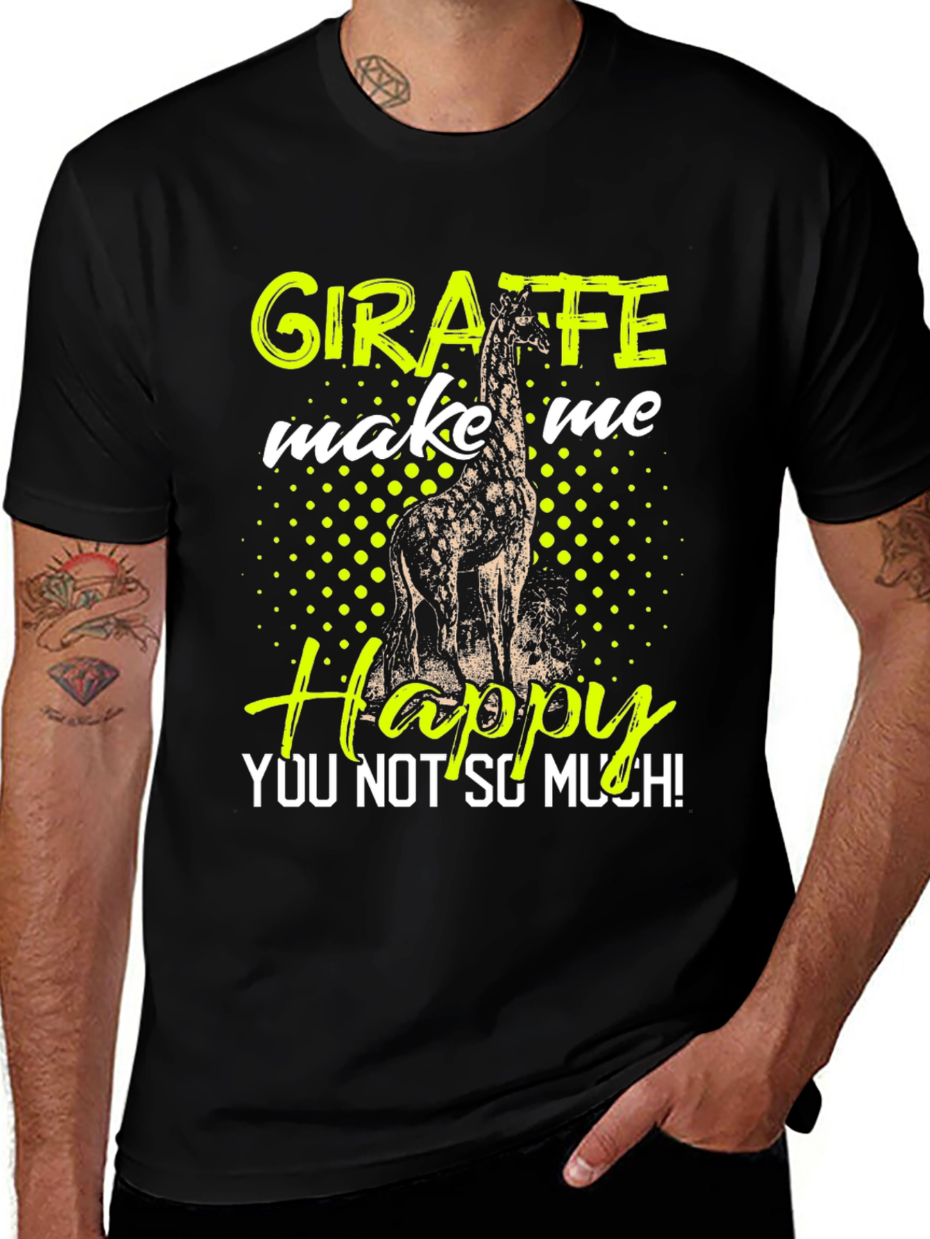 Variant 5 of Giraffe Make Me Happy Graphic Tee