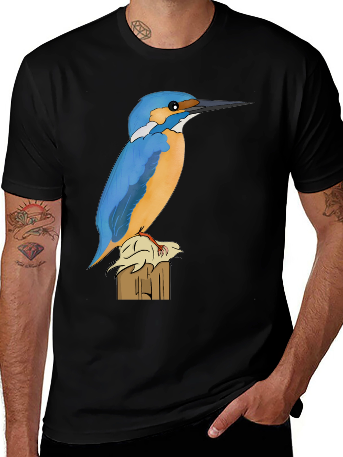 Variant 26 of Kingfisher Bird Graphic Tee - Nature Lover's Shirt