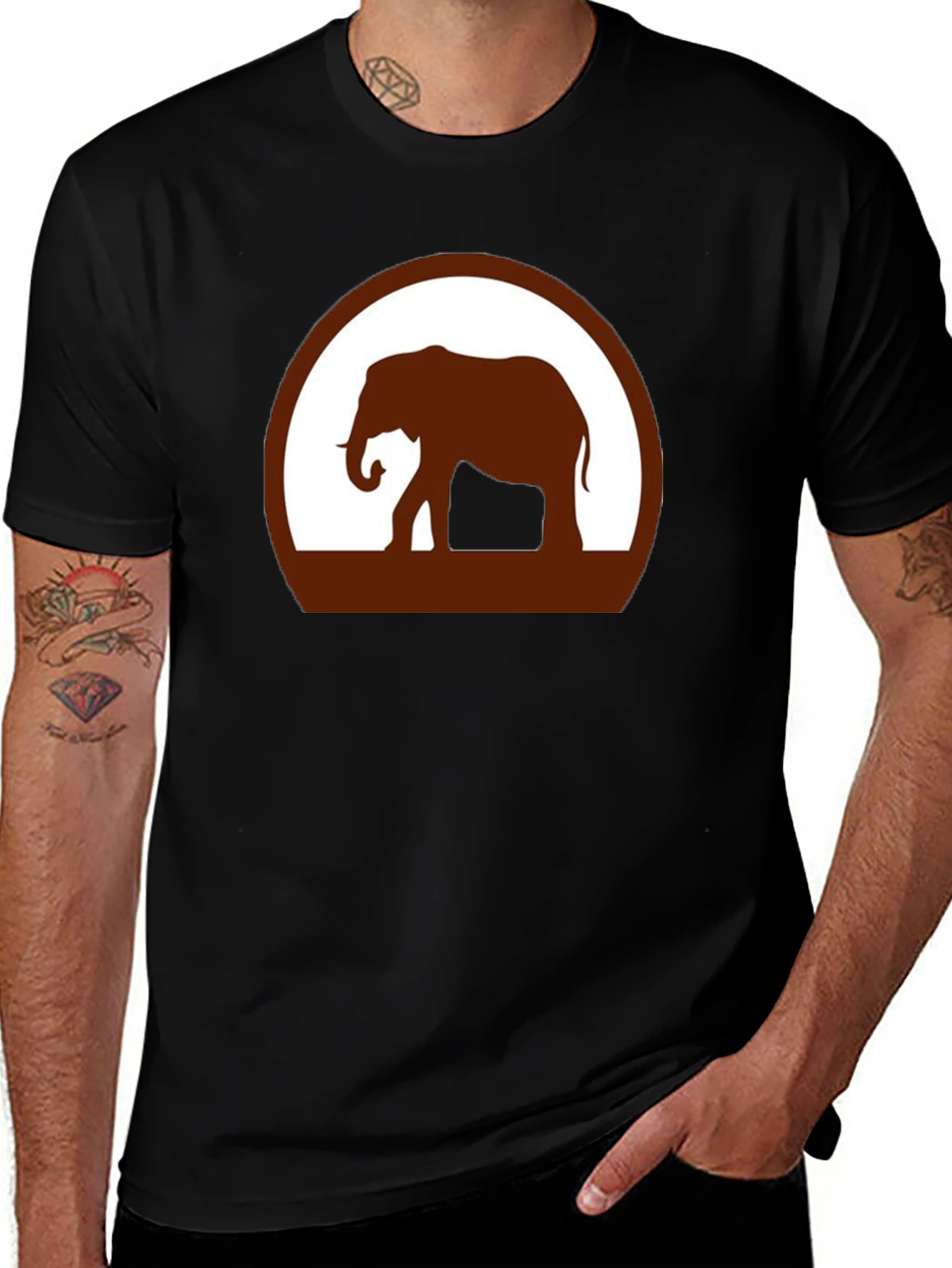 Variant 17 of Elephant Silhouette Graphic Tee
