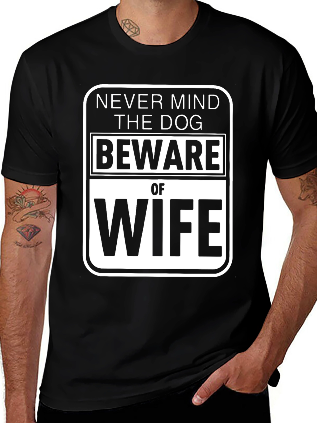 Variant 26 of Funny Beware of Wife Graphic T-Shirt