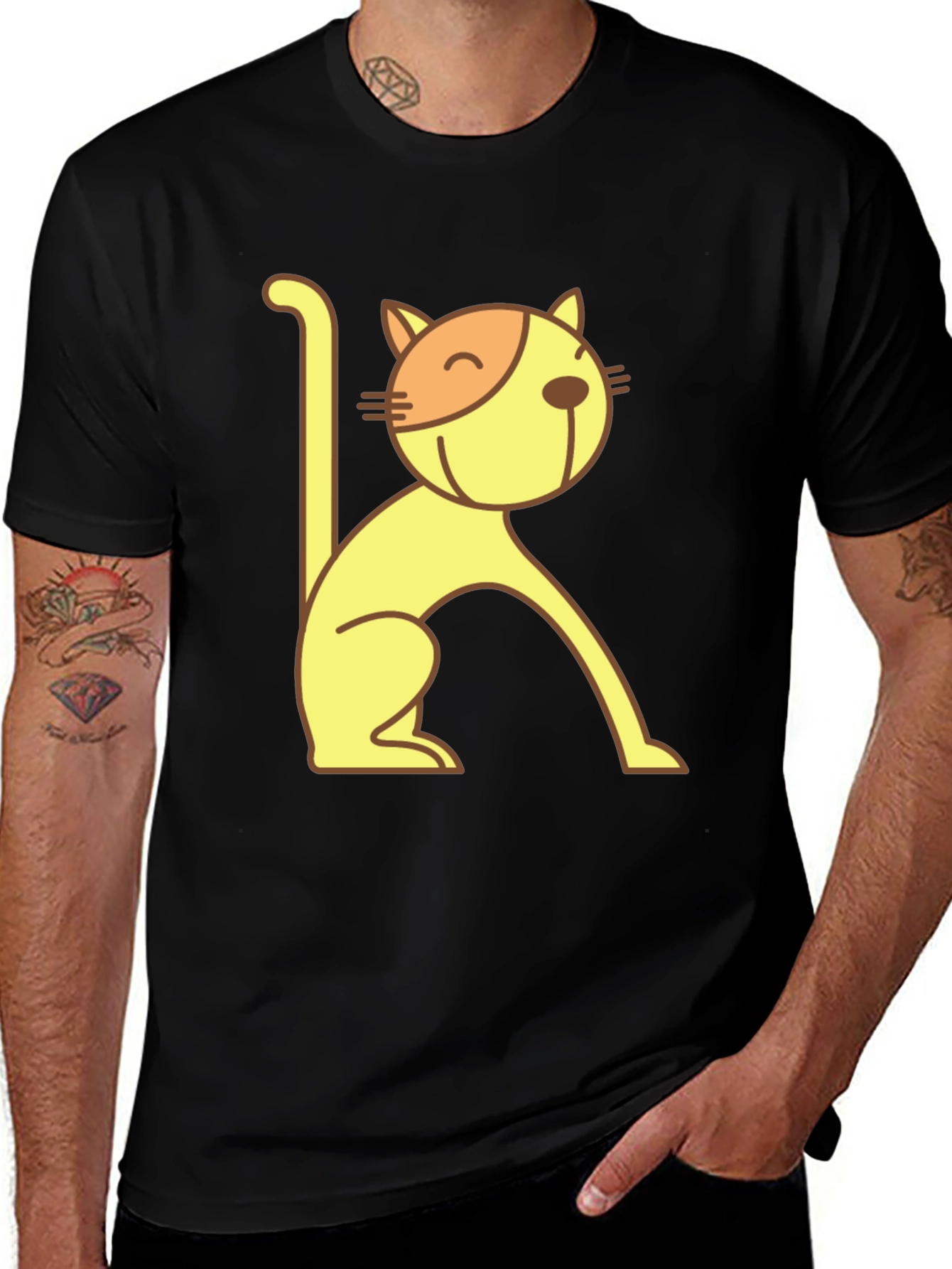 Variant 25 of Cool Cat Tee - Black Cotton Graphic T-Shirt