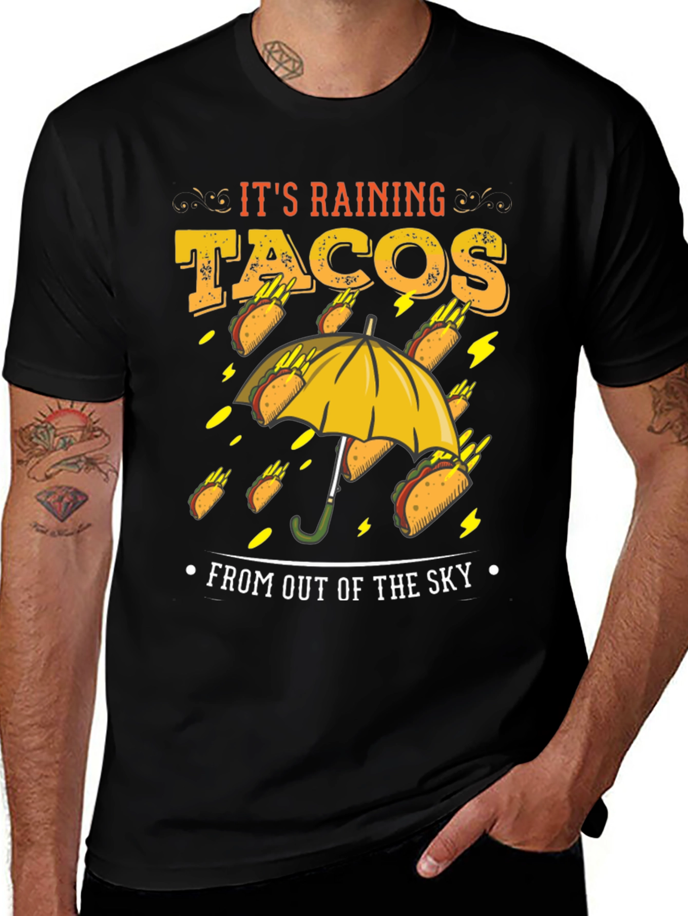 Variant 28 of It's Raining Tacos Novelty Graphic Tee