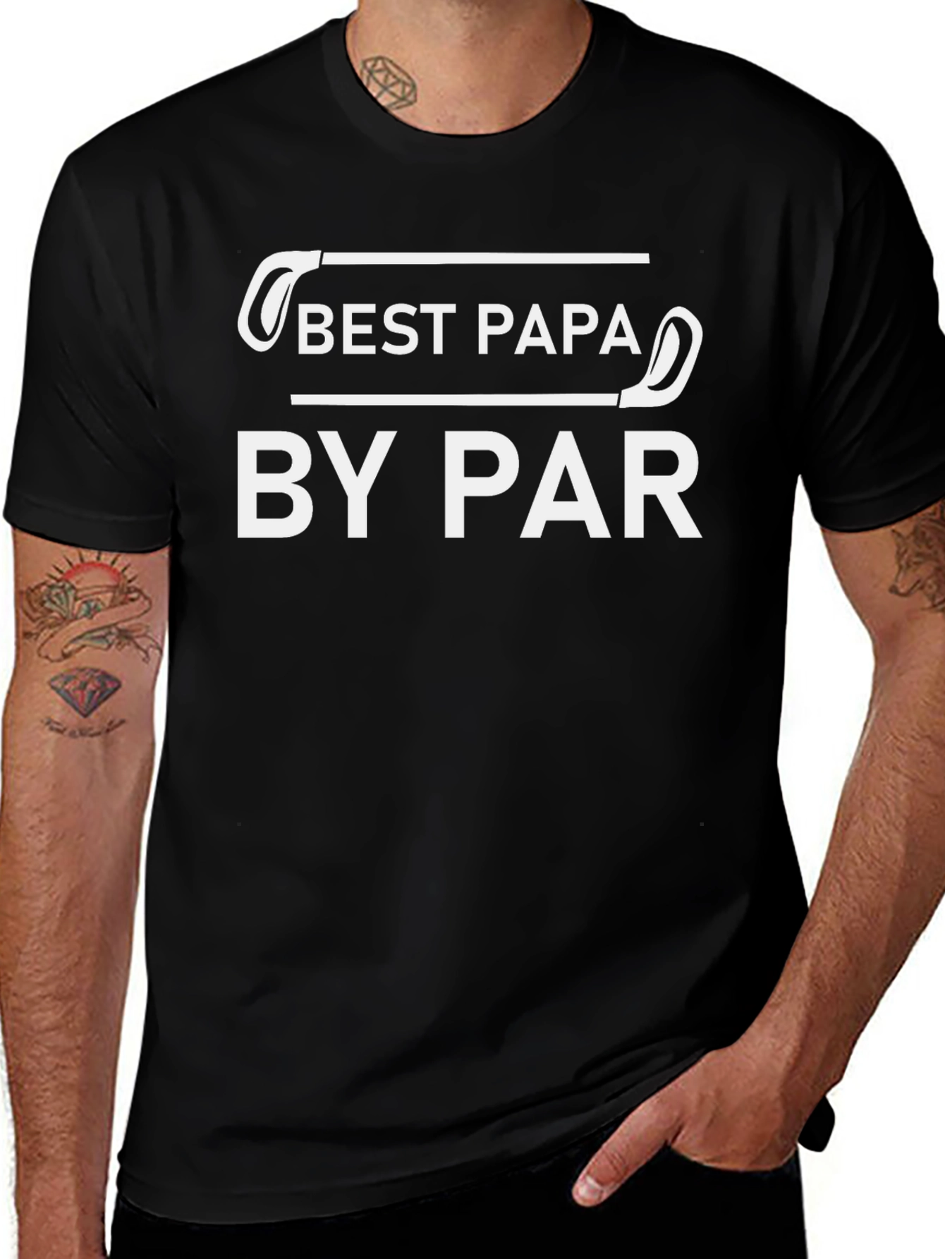Variant 28 of Best Papa By Par Black T-Shirt - Golf Lover Dad Tee