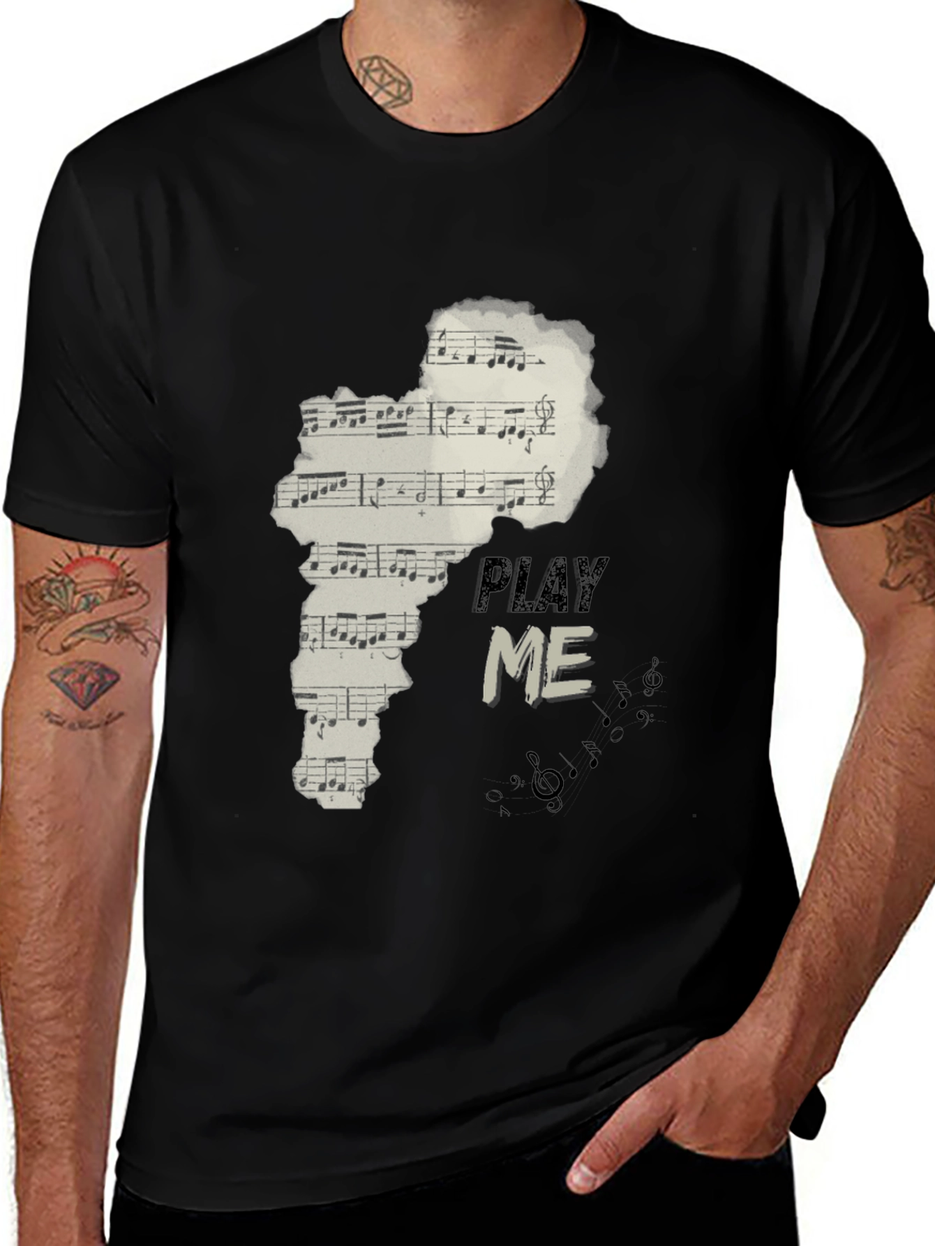 Variant 19 of Musical Sheet 'Play Me' Graphic T-Shirt