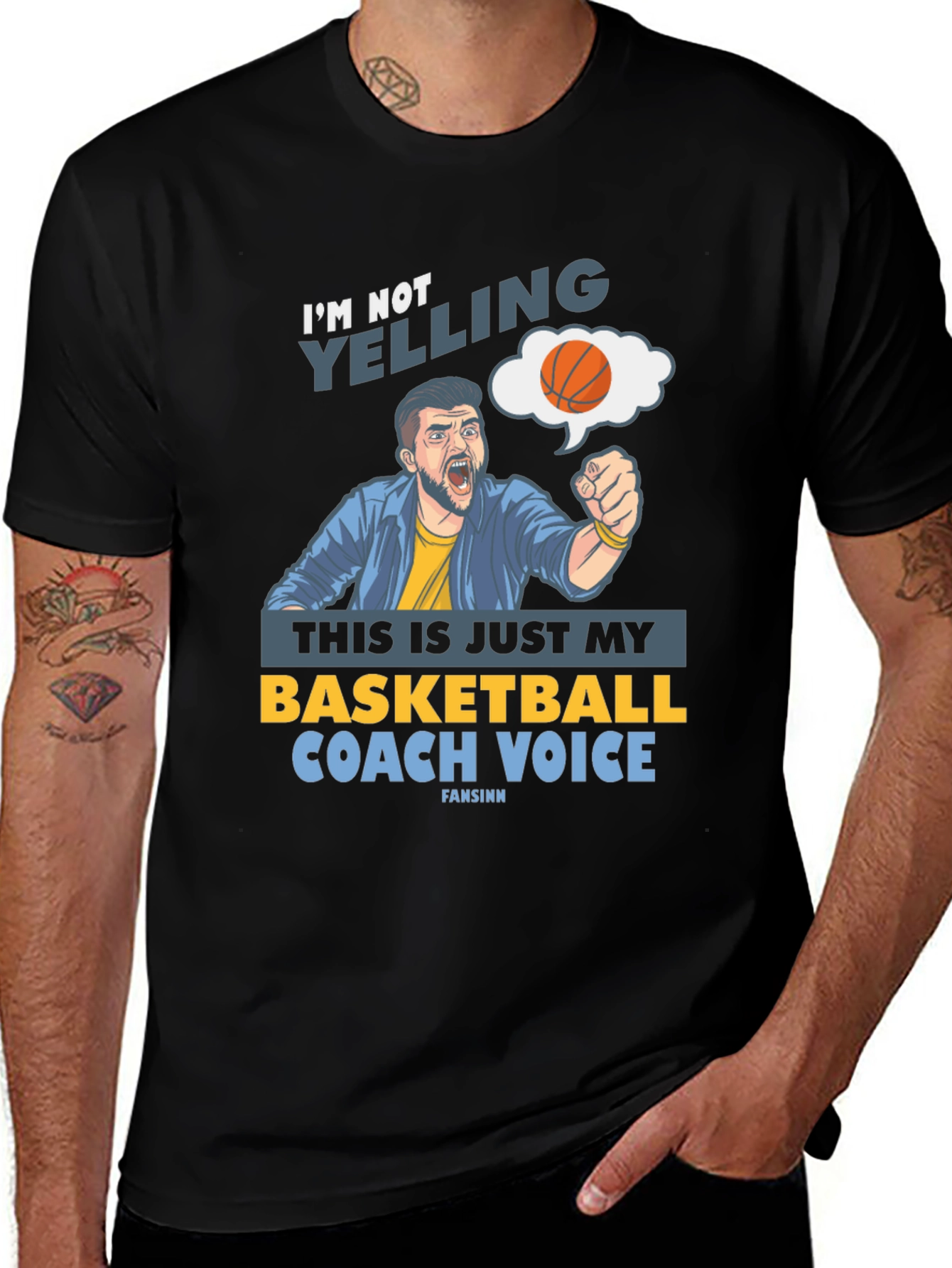 Variant 10 of Basketball Coach Voice T-Shirt - Funny Sports Tee