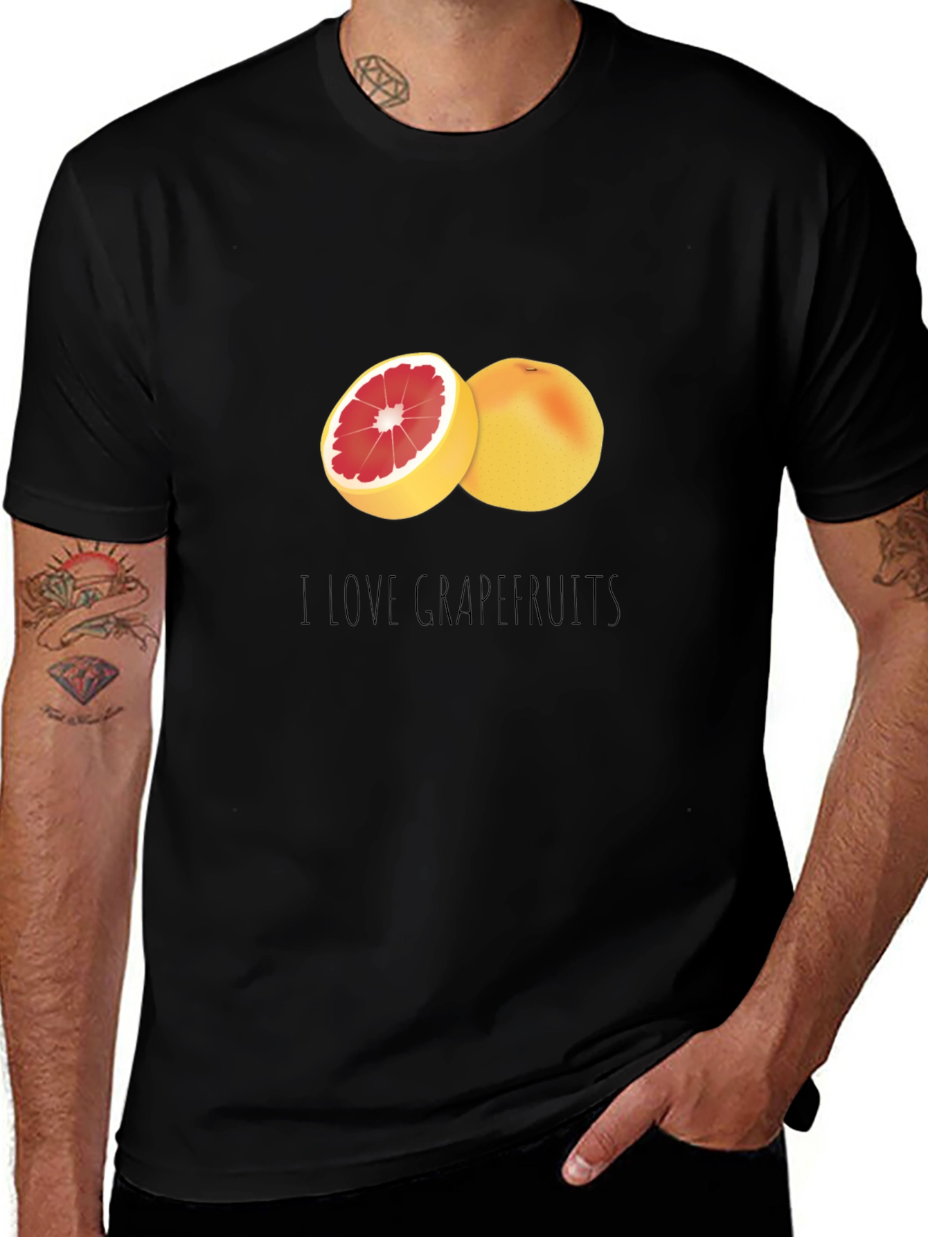 Variant 10 of I Love Grapefruits Black T-Shirt