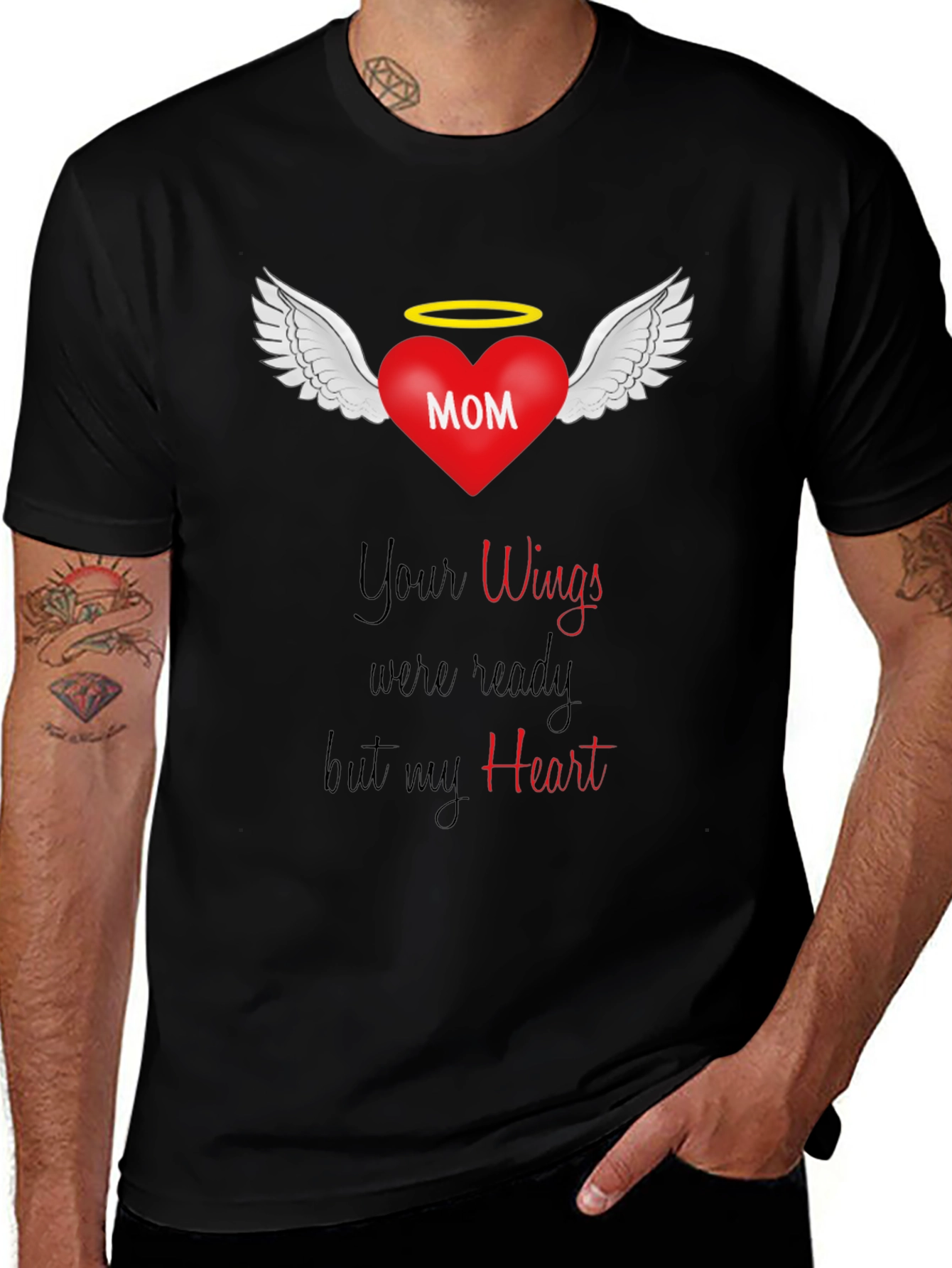 Memorial Mom Wings Heart T-Shirt