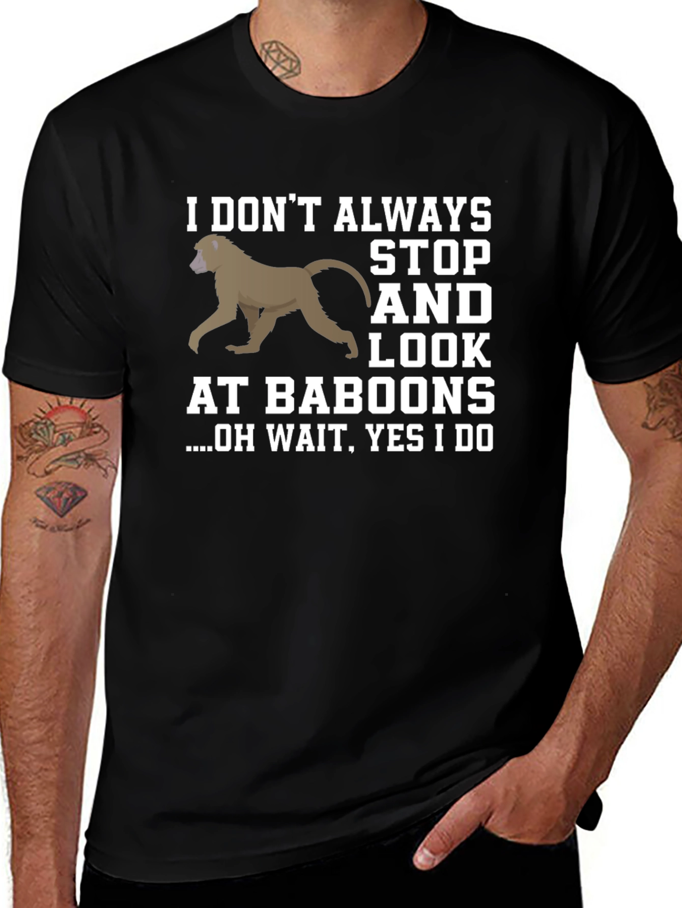 Variant 24 of Baboon Graphic Novelty T-Shirt - Funny Animal Tee
