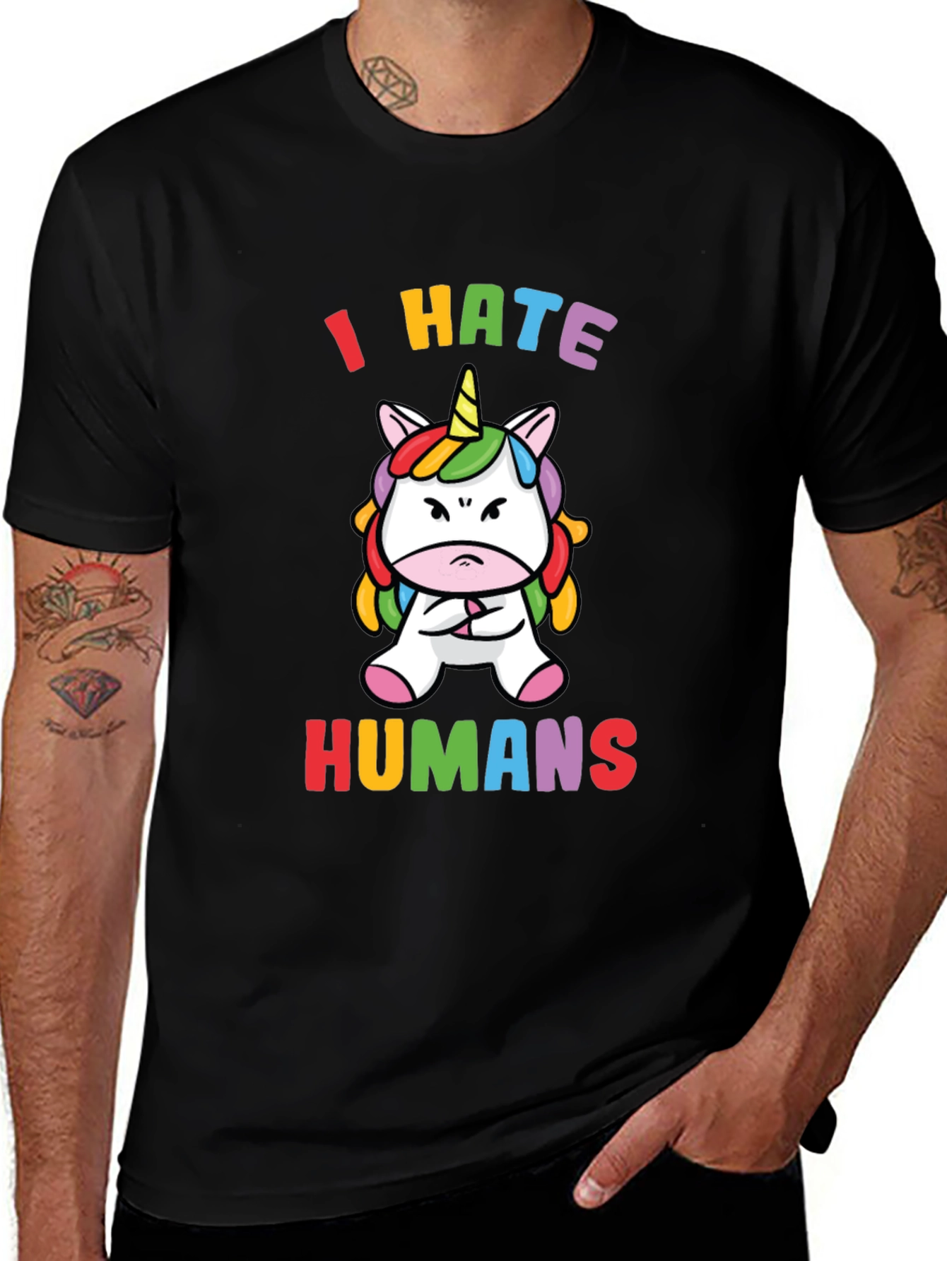 Variant 4 of I Hate Humans T-Shirt - Grumpy Unicorn Tee