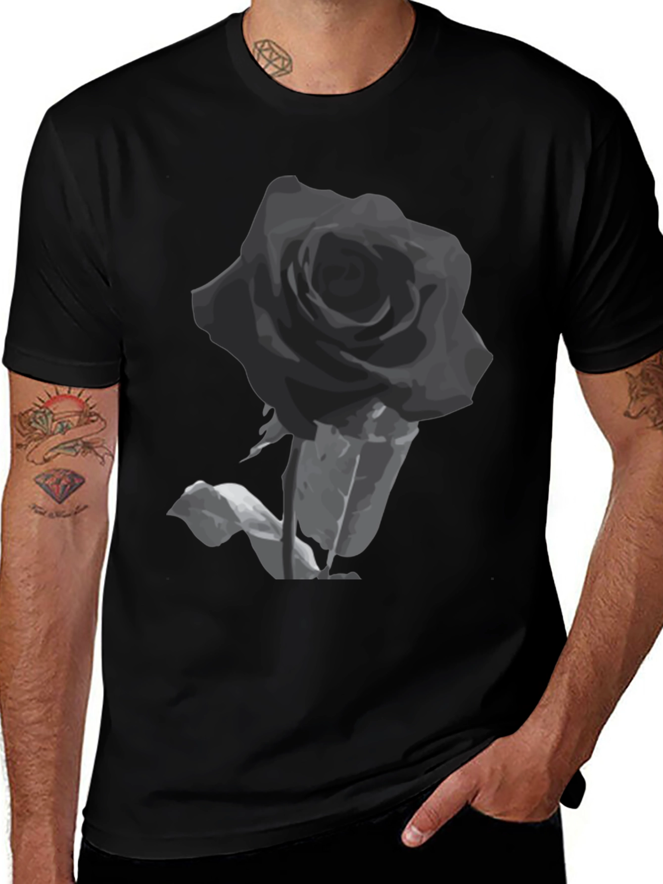 Variant 24 of Black Rose Graphic Tee - Men's Short Sleeve T-Shirt