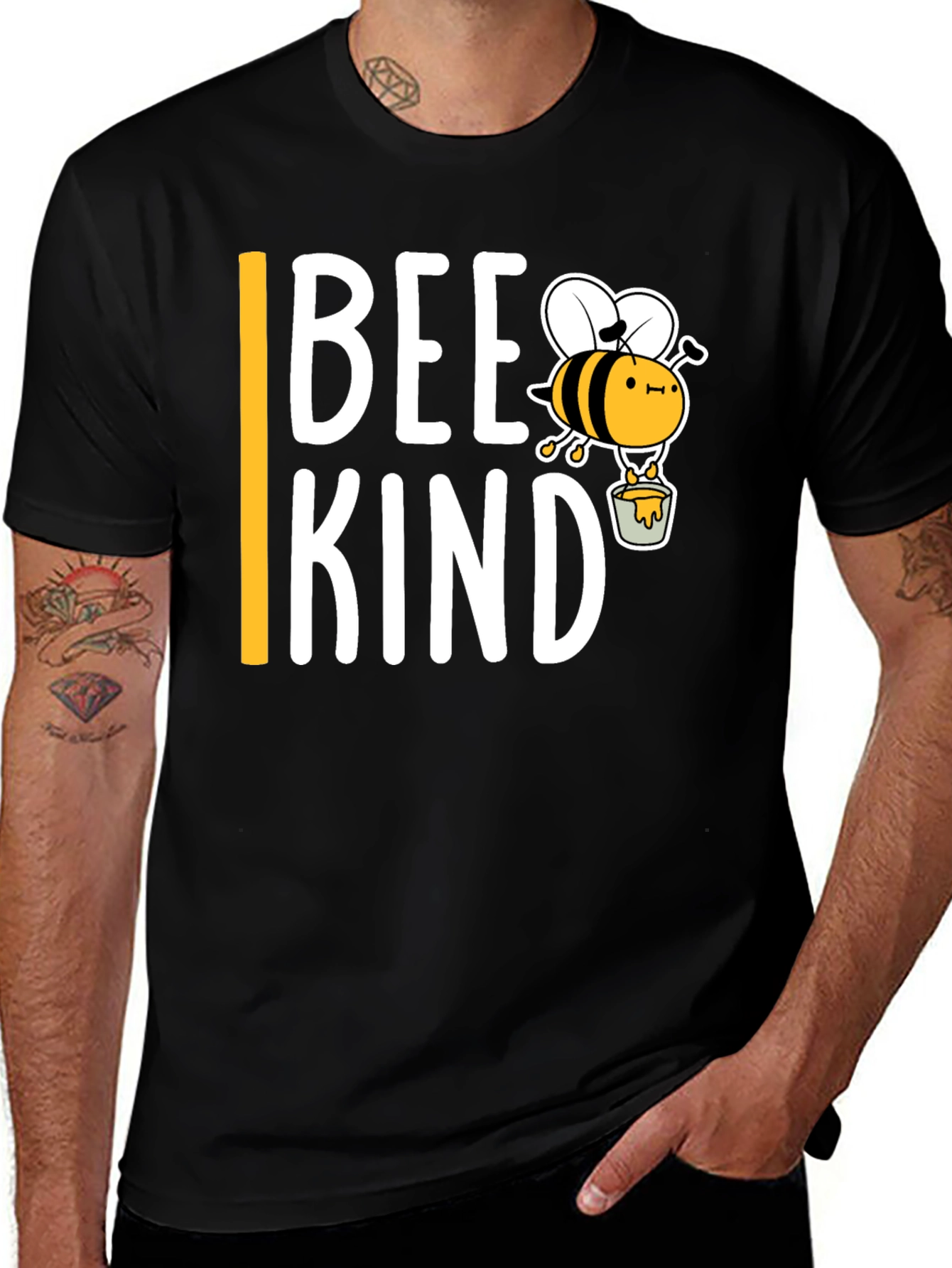 Variant 7 of Bee Kind Graphic Tee - Black