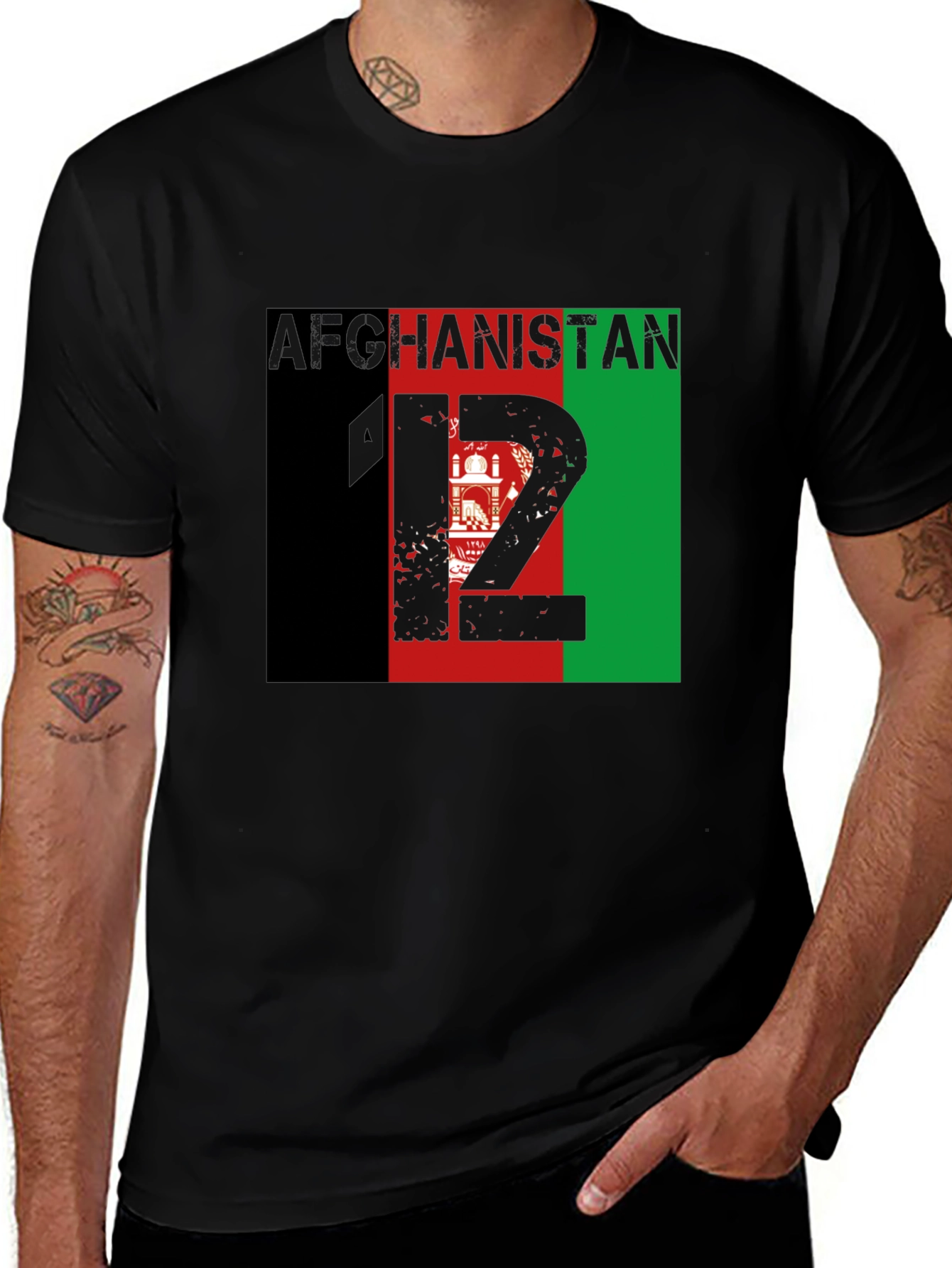 Afghanistan Flag Graphic T-Shirt
