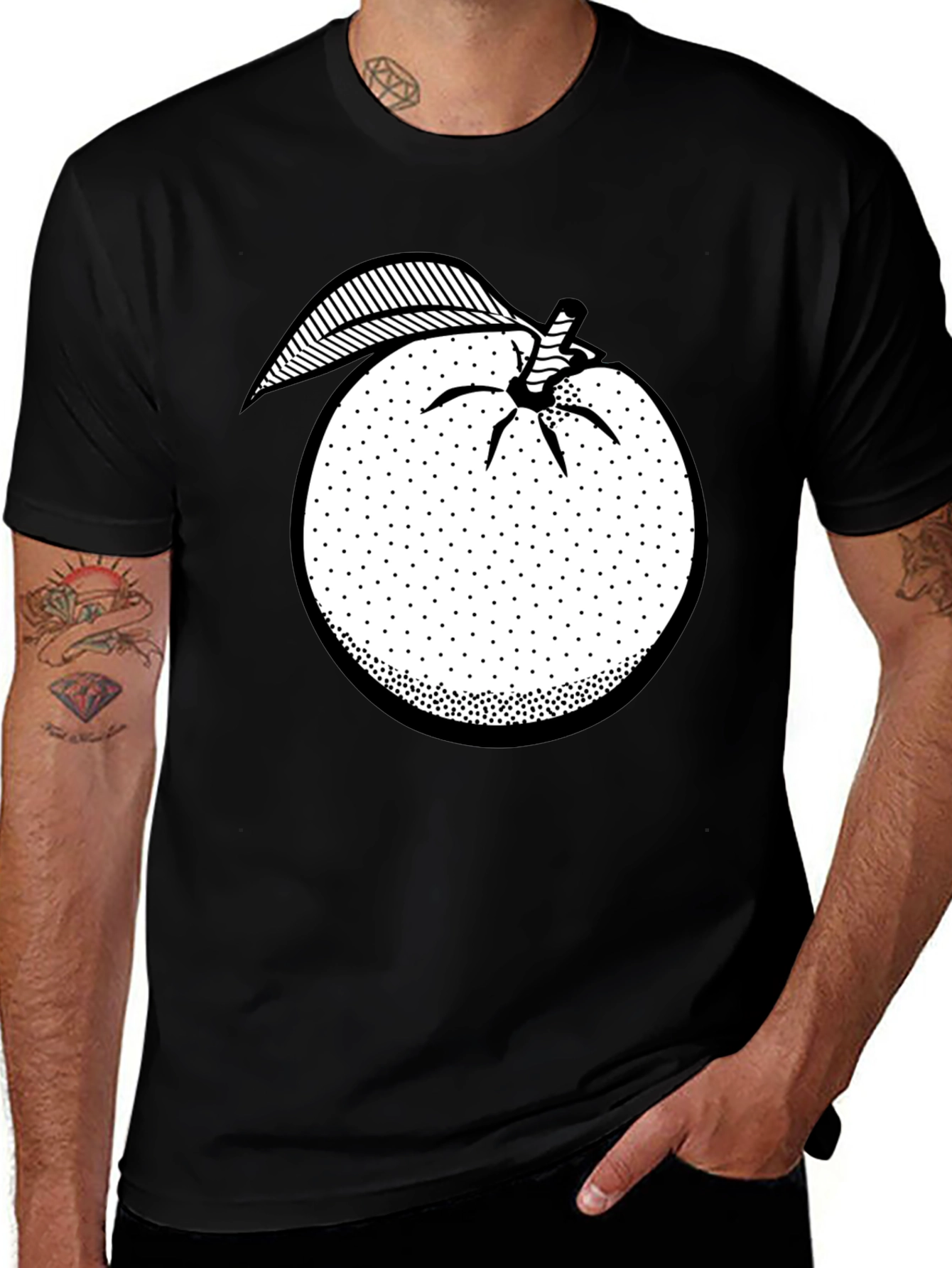 Variant 8 of Orange Graphic Black T-Shirt