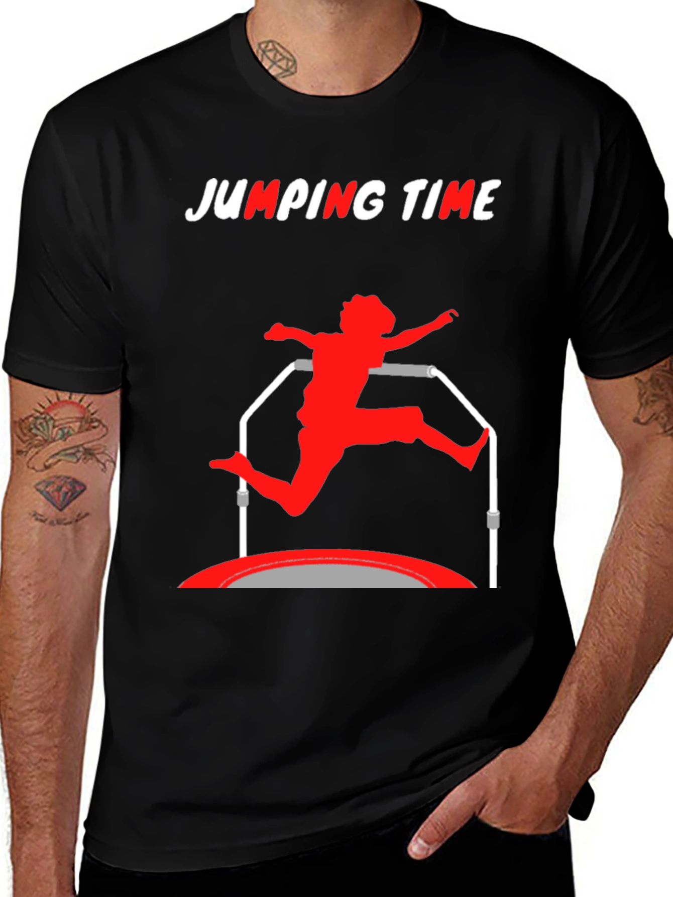 Variant 14 of Jumping Time Black Graphic Tee