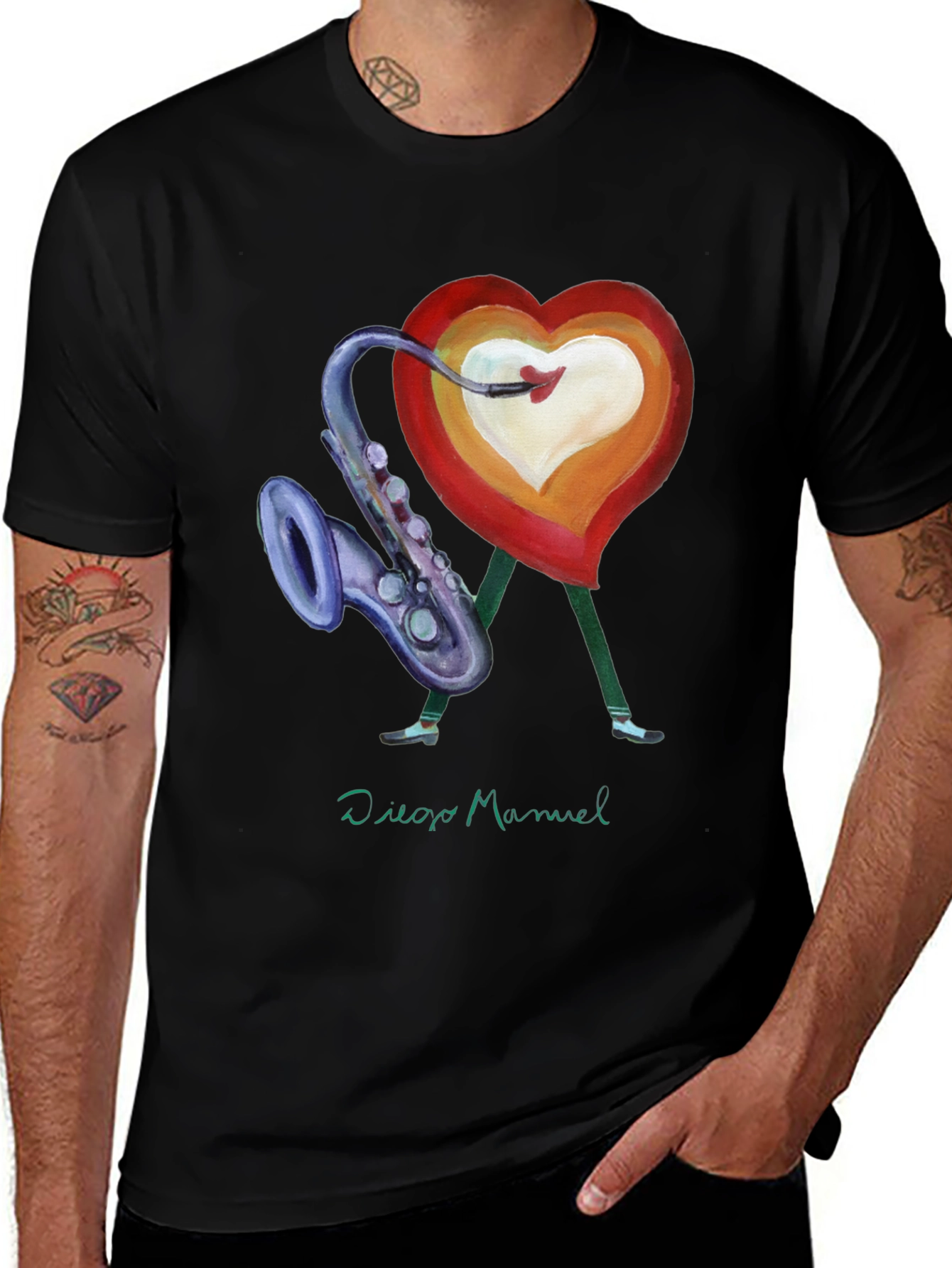Variant 16 of Musical Heart Graphic Tee - Unisex Cotton Blend T-Shirt