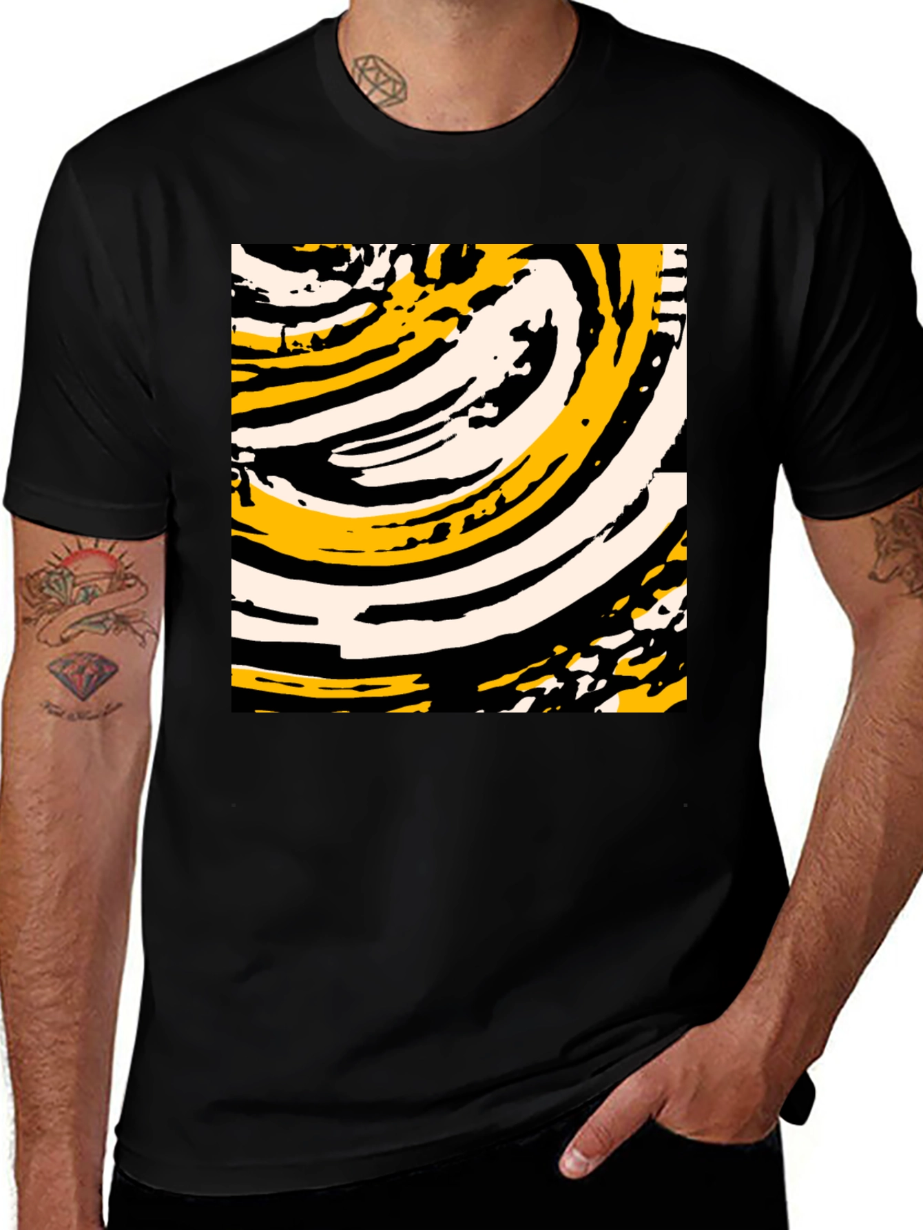 Variant 3 of Abstract Graphic Print Black T-Shirt