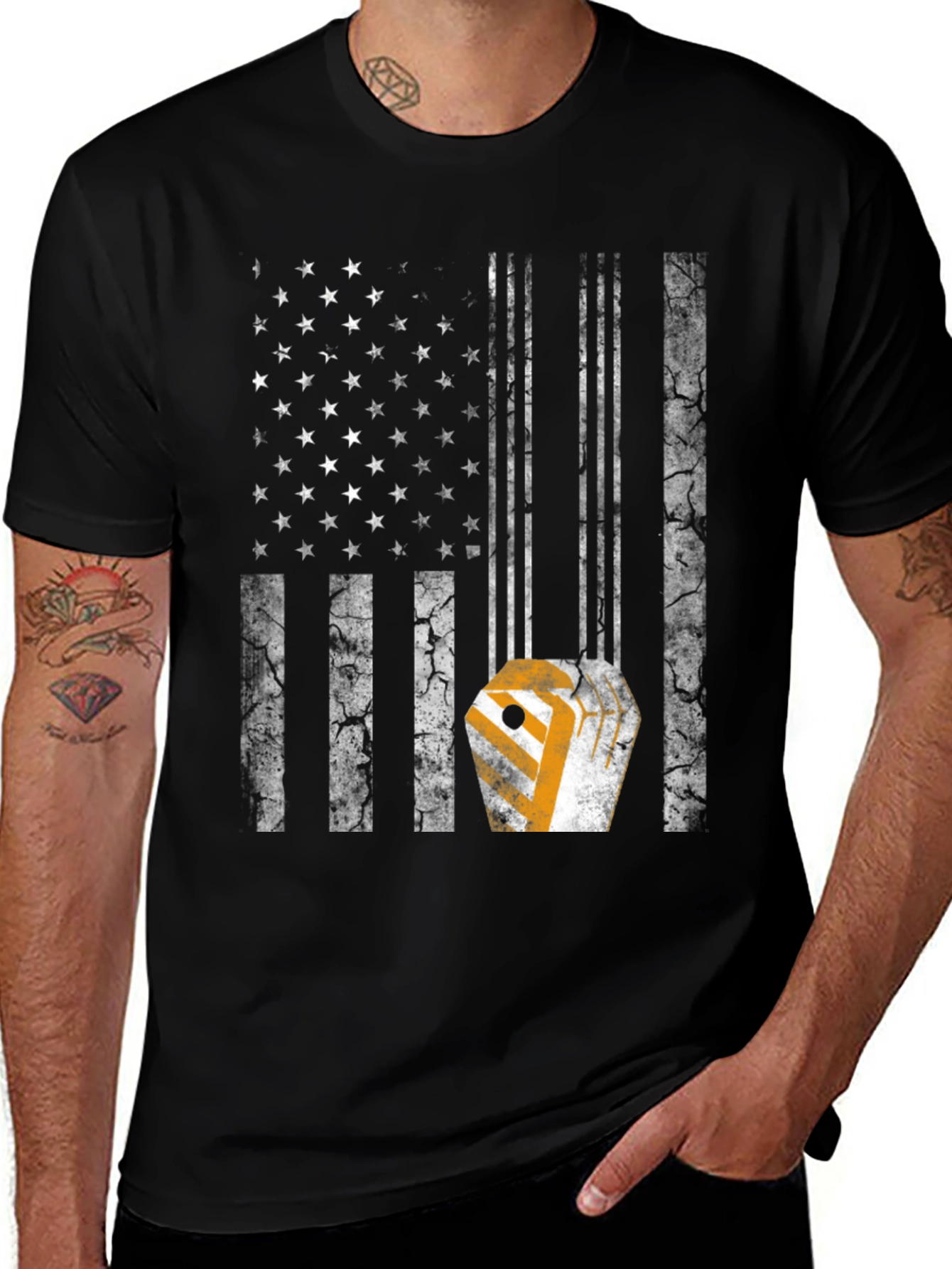 American Flag Lineman T-Shirt - USA Pride