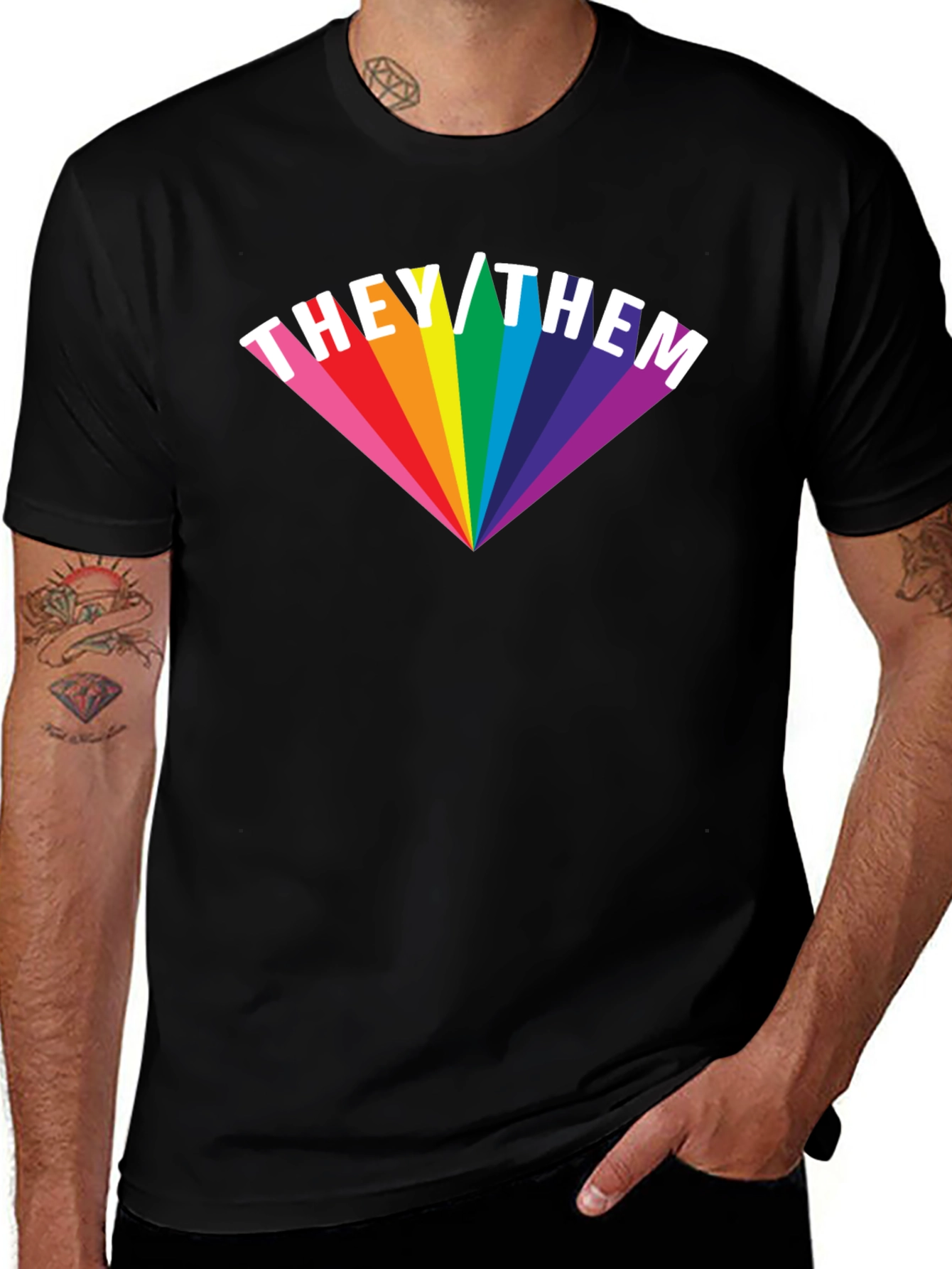 Variant 8 of They/Them Rainbow Pride T-Shirt