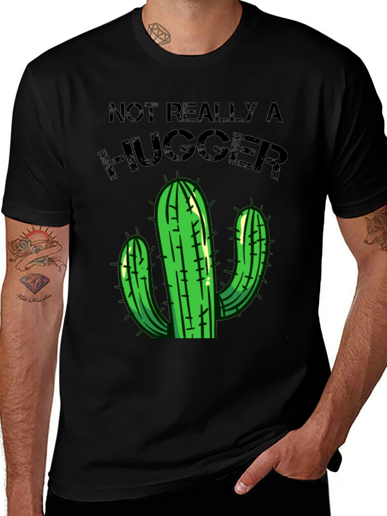 Variant 29 of Not Really a Hugger T-Shirt Cactus Graphic Tee