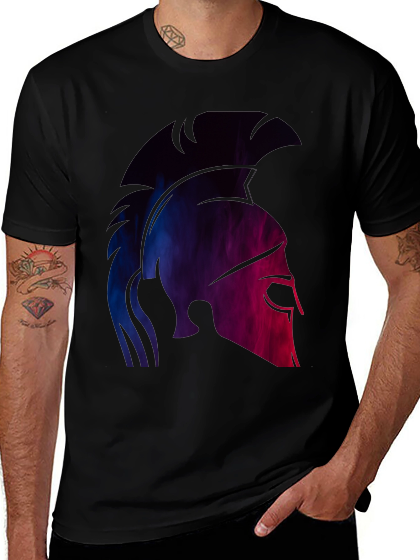 Spartan Helmet Graphic Tee - Black