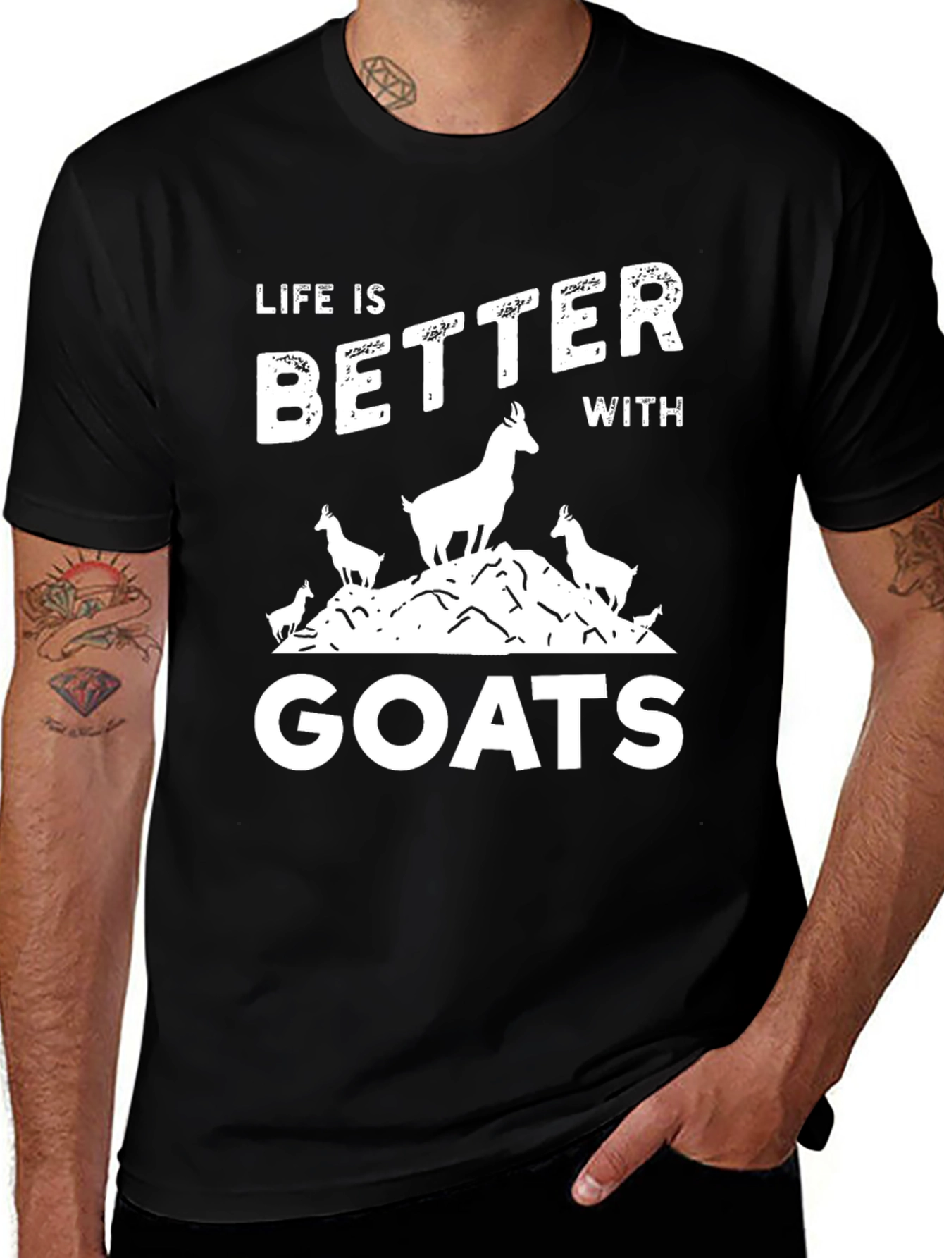 Variant 8 of Life Is Better With Goats Black T-Shirt