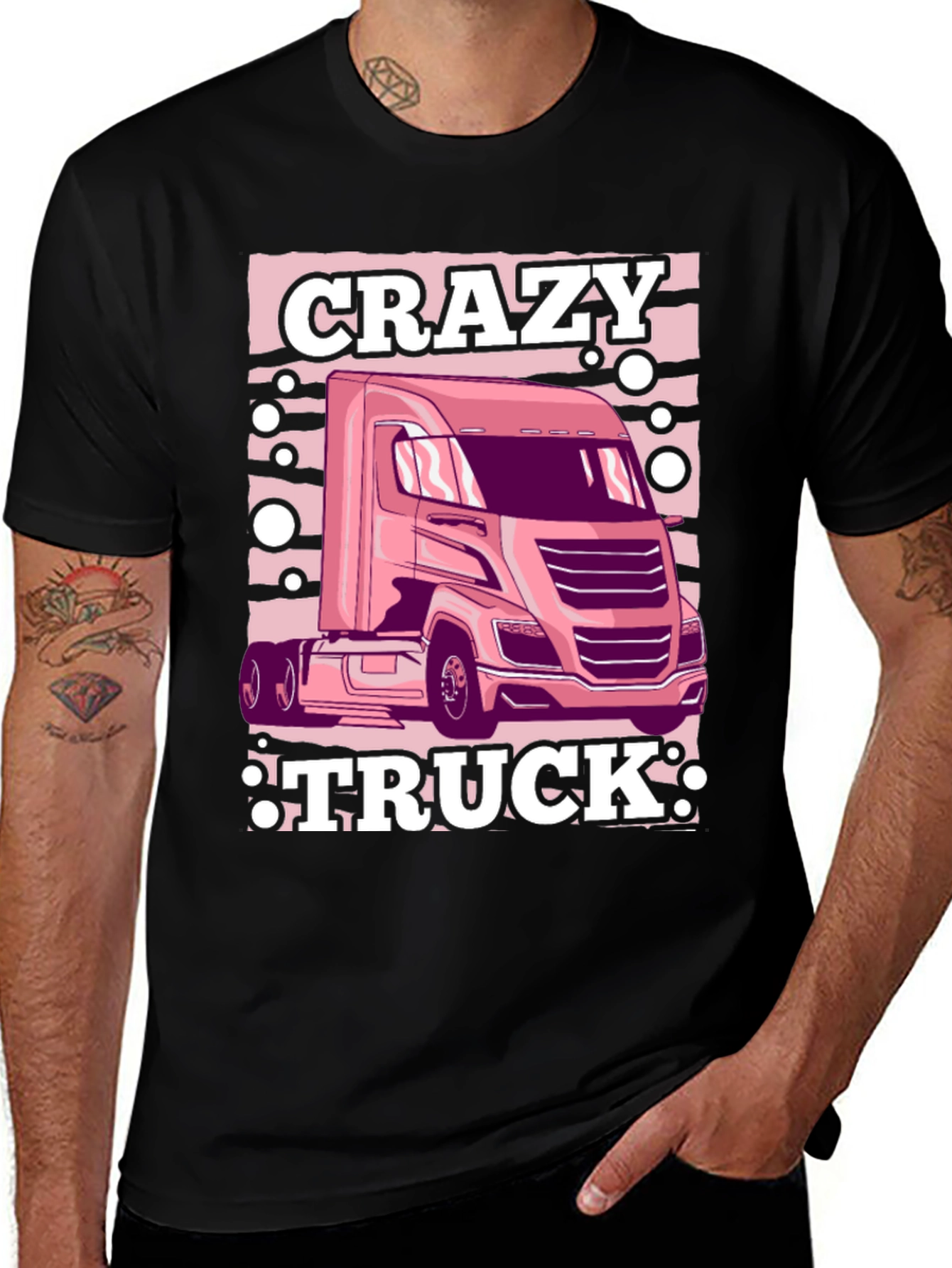 Variant 30 of Crazy Truck T-Shirt - Novelty Graphic Tee