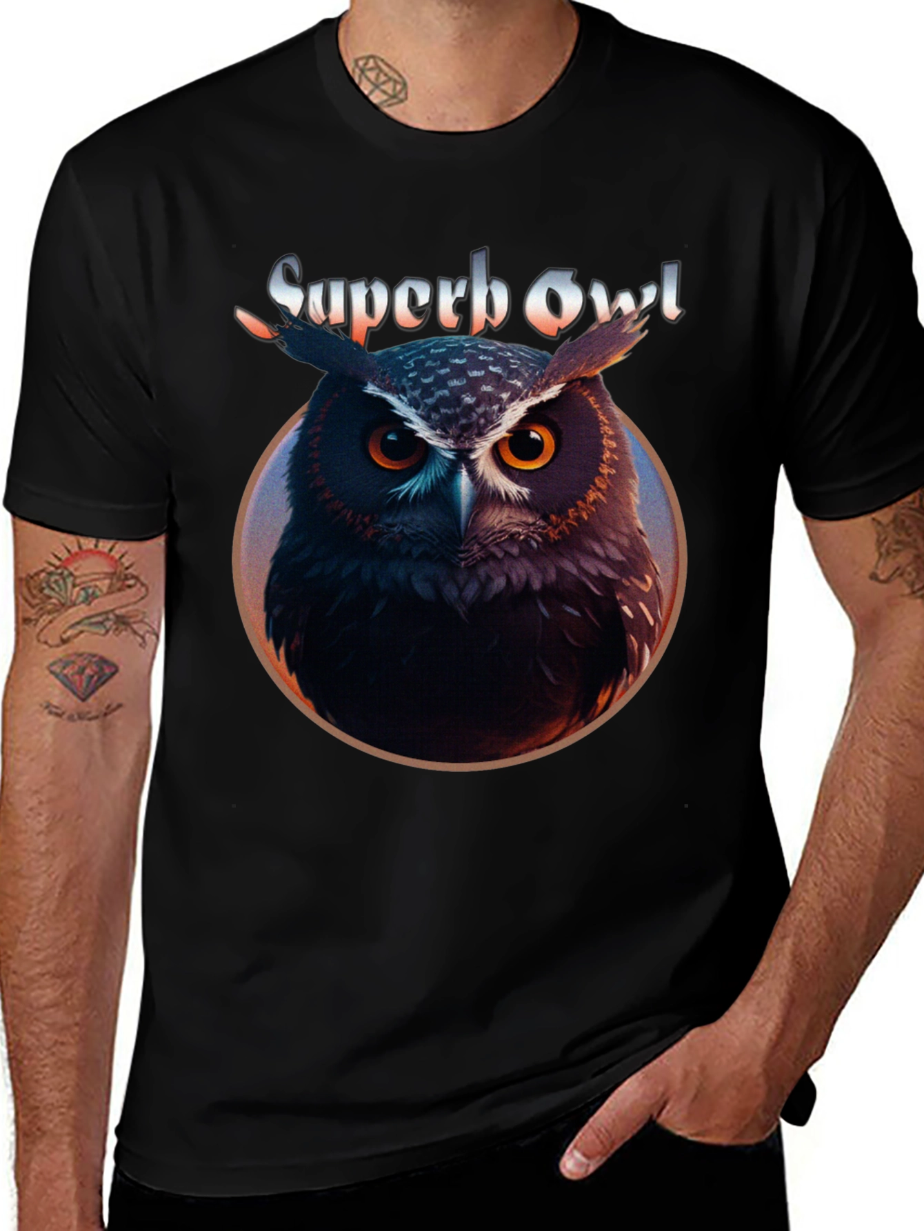 Variant 14 of Superb Owl Graphic T-Shirt - Black