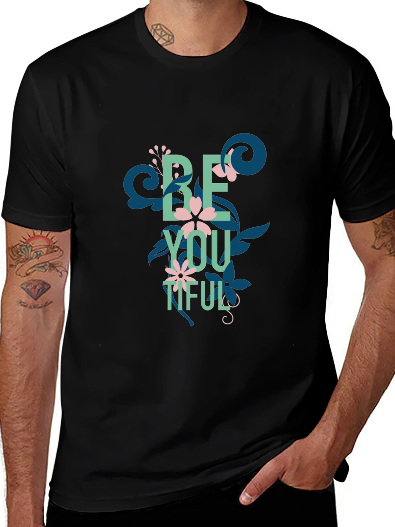 Variant 9 of Be You Tiful Graphic Tee - Stylish Floral Design