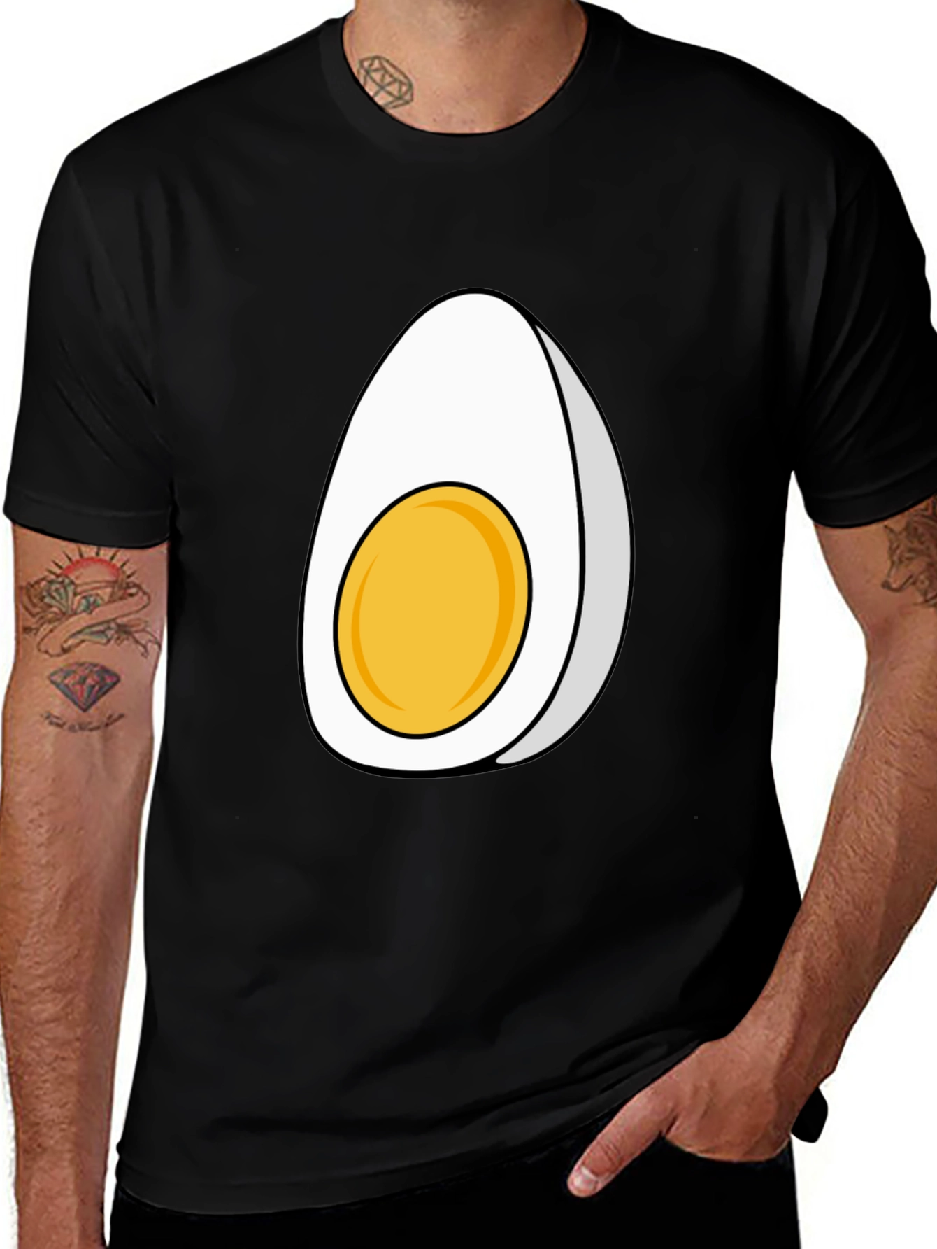 Variant 22 of Egg Graphic Black T-Shirt - Casual Comfort
