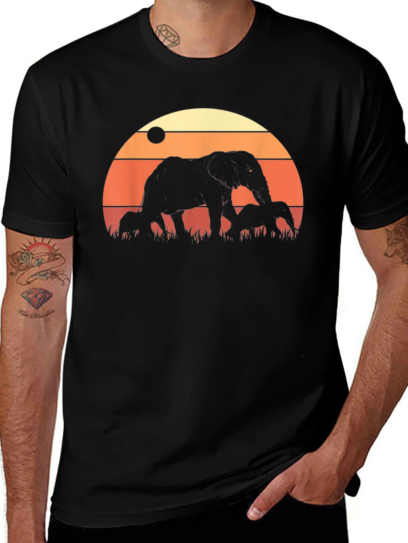 Variant 28 of Elephant Sunset Graphic Tee
