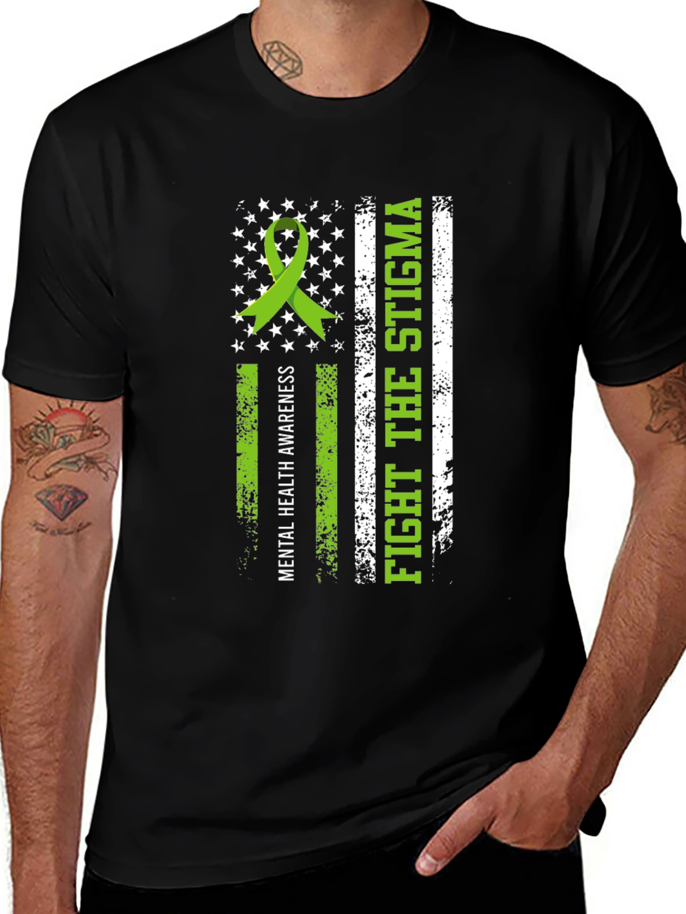 Variant 14 of Fight the Stigma Mental Health Awareness T-Shirt